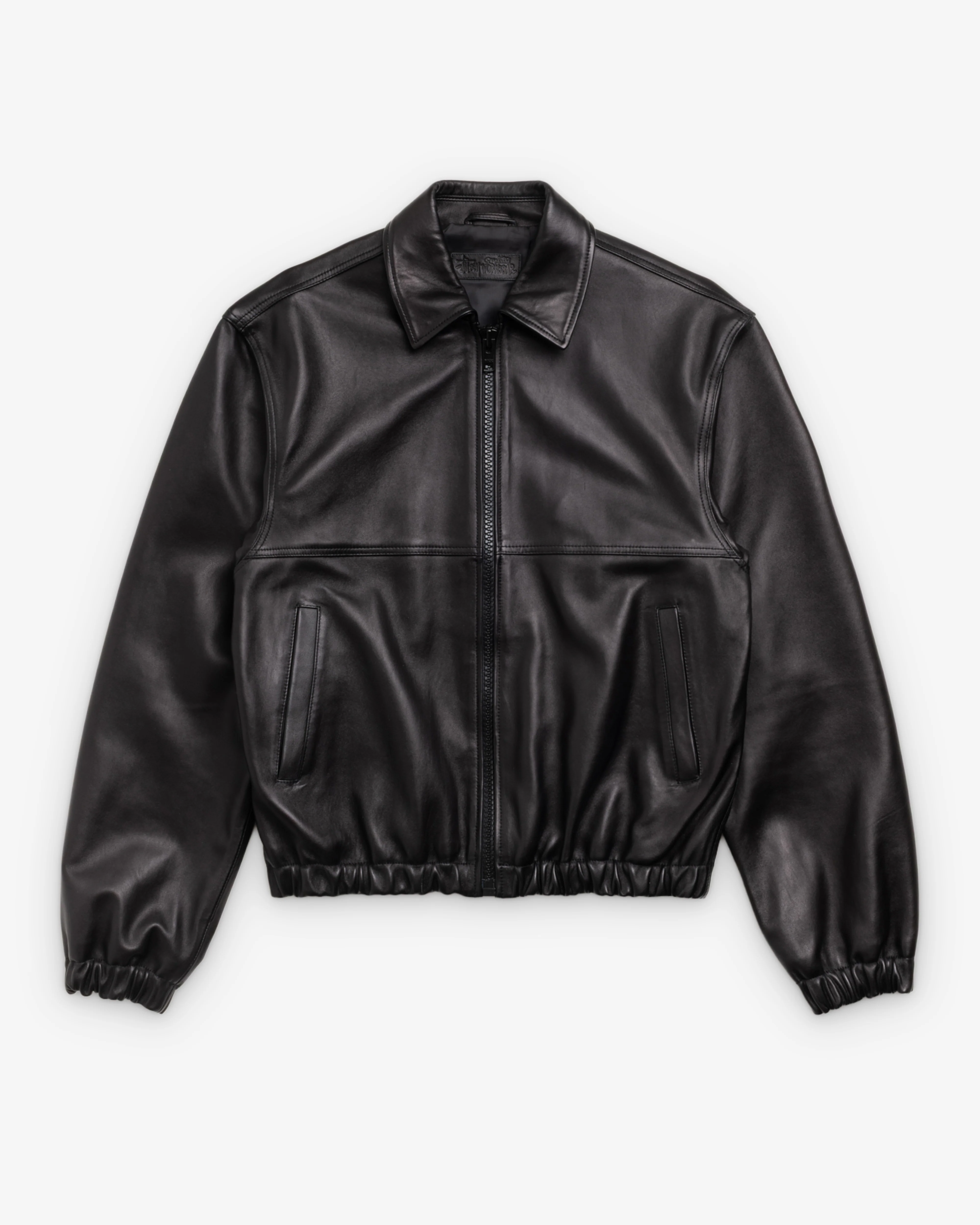 Stüssy - Men's Leather Work Jacket - (Black)