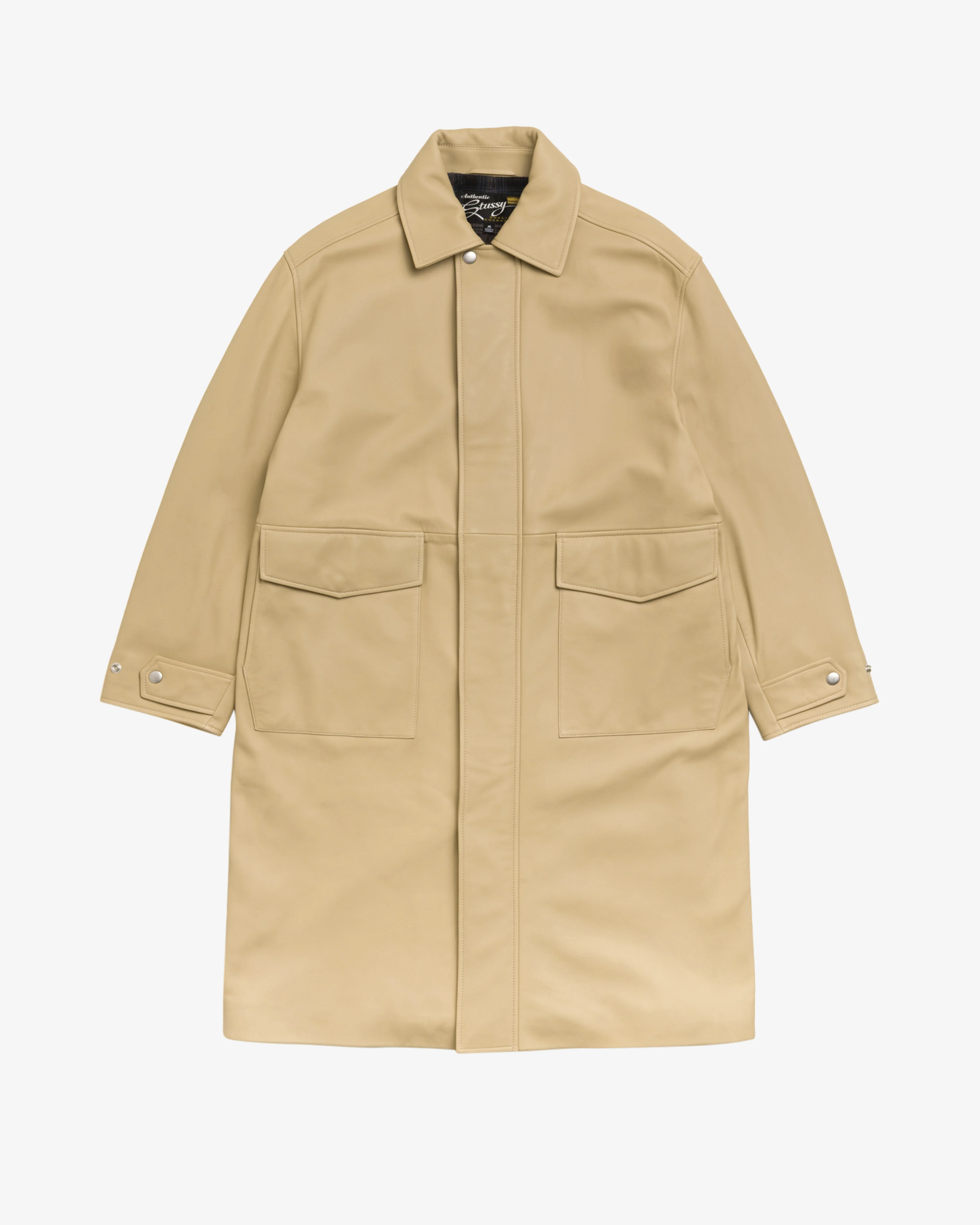 Stüssy - Men's Leather Duster - (Sand)