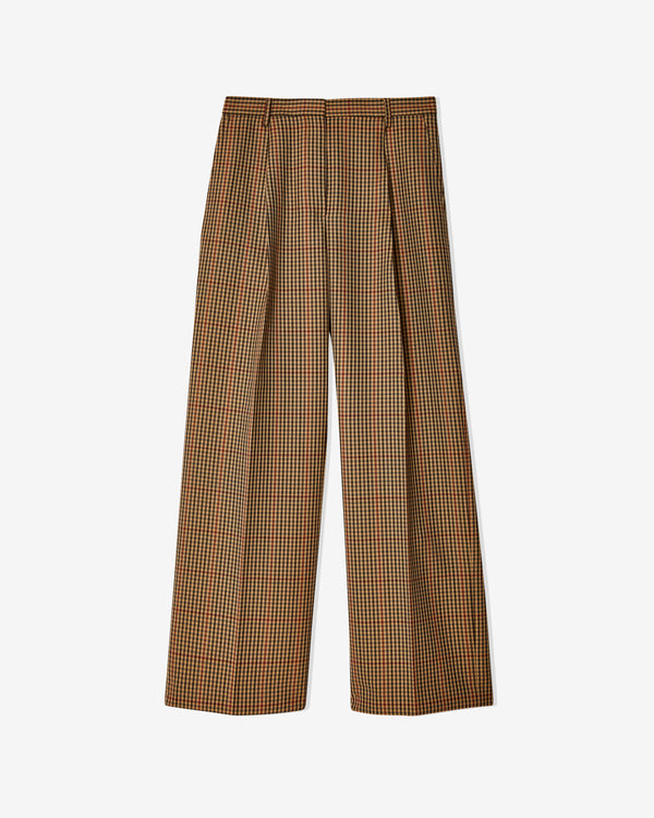 Dries Van Noten - Women
s Straight Leg Check Trousers - (Rust)