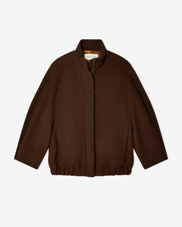 Dries Van Noten - Women
s Stand Collar Bomber Jacket - (Brown)