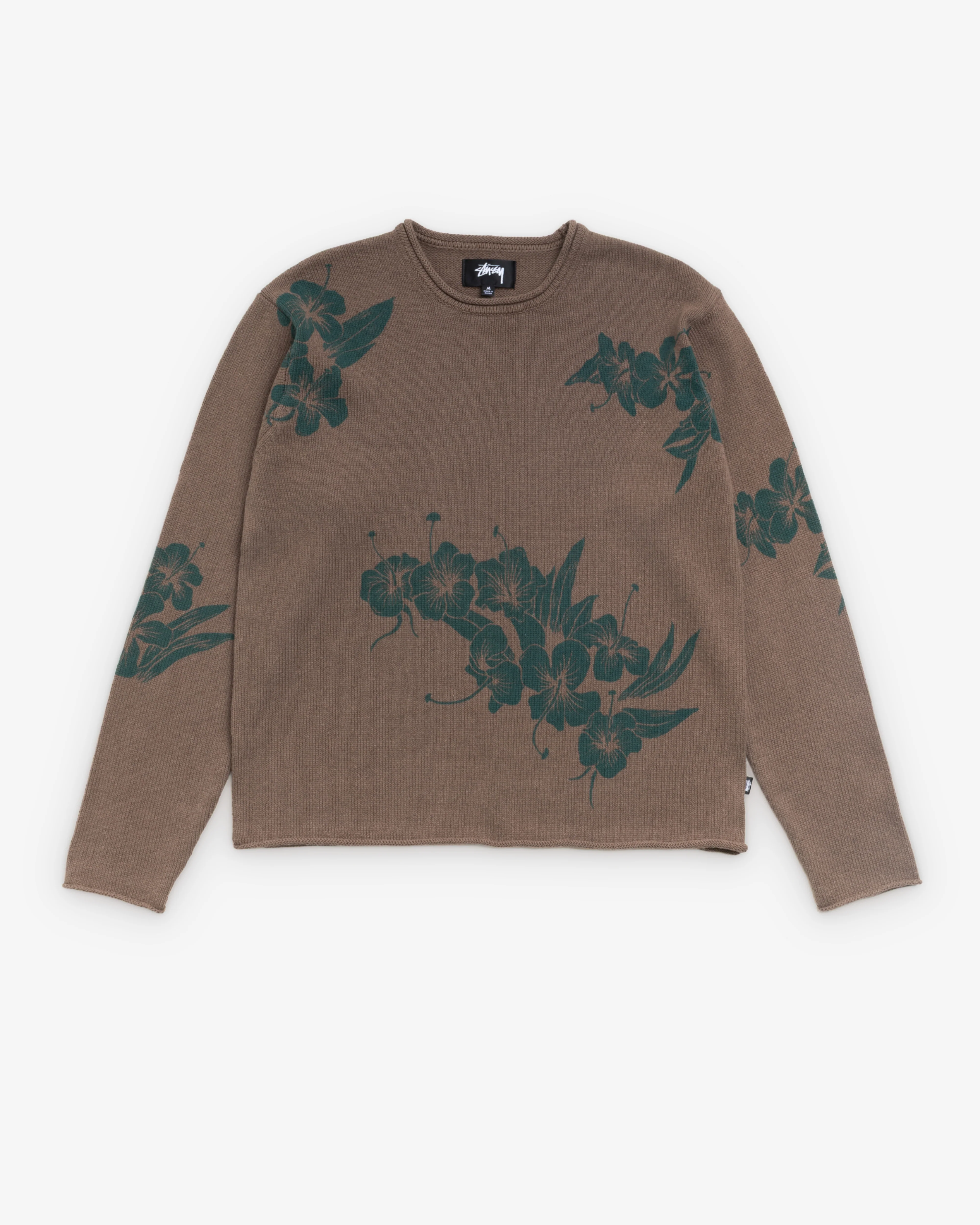 Stüssy - Men's Floral Roll Neck Sweater - (Brown)