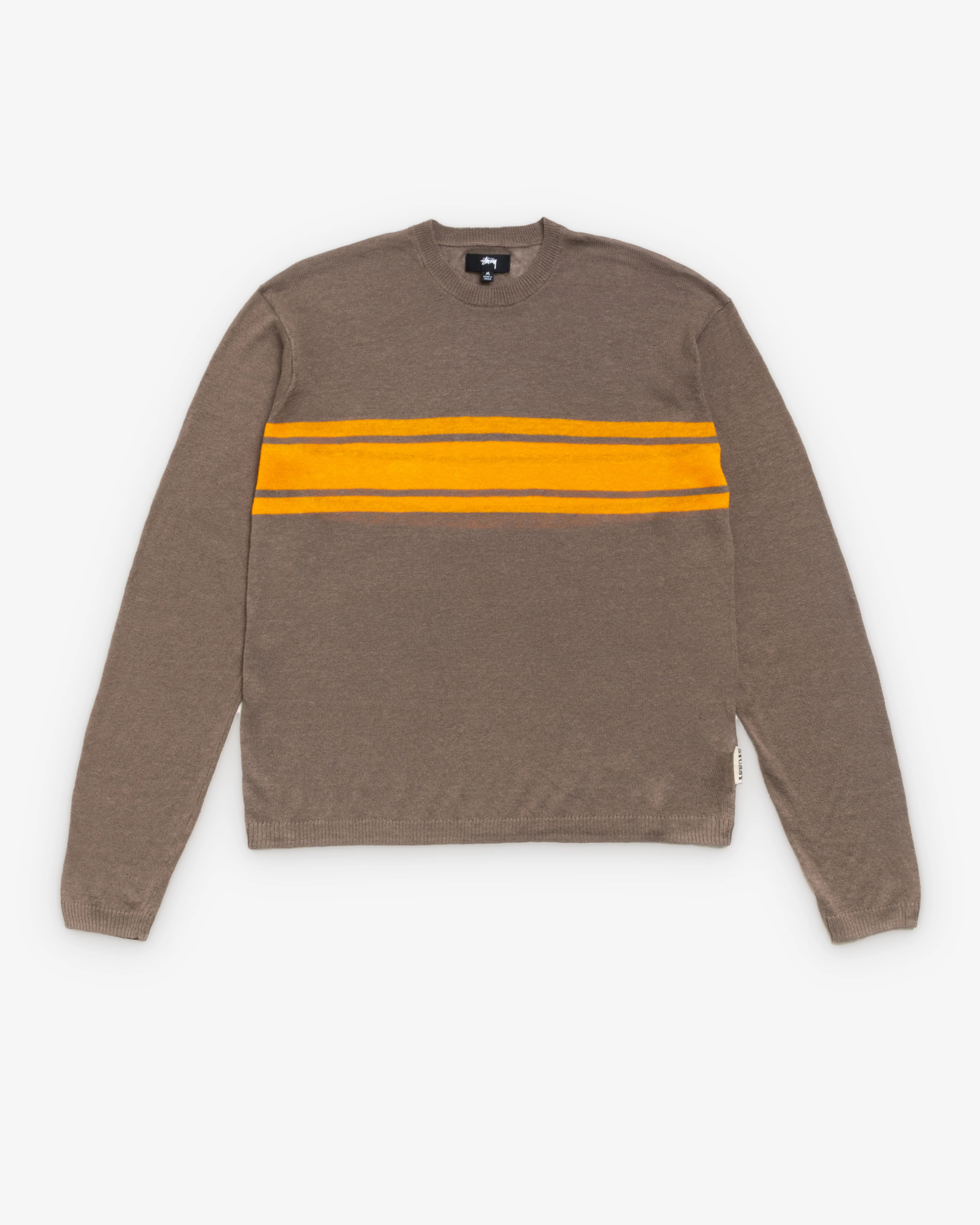 Stüssy - Men's Striped Long Sleeve Sweater - (Brown)