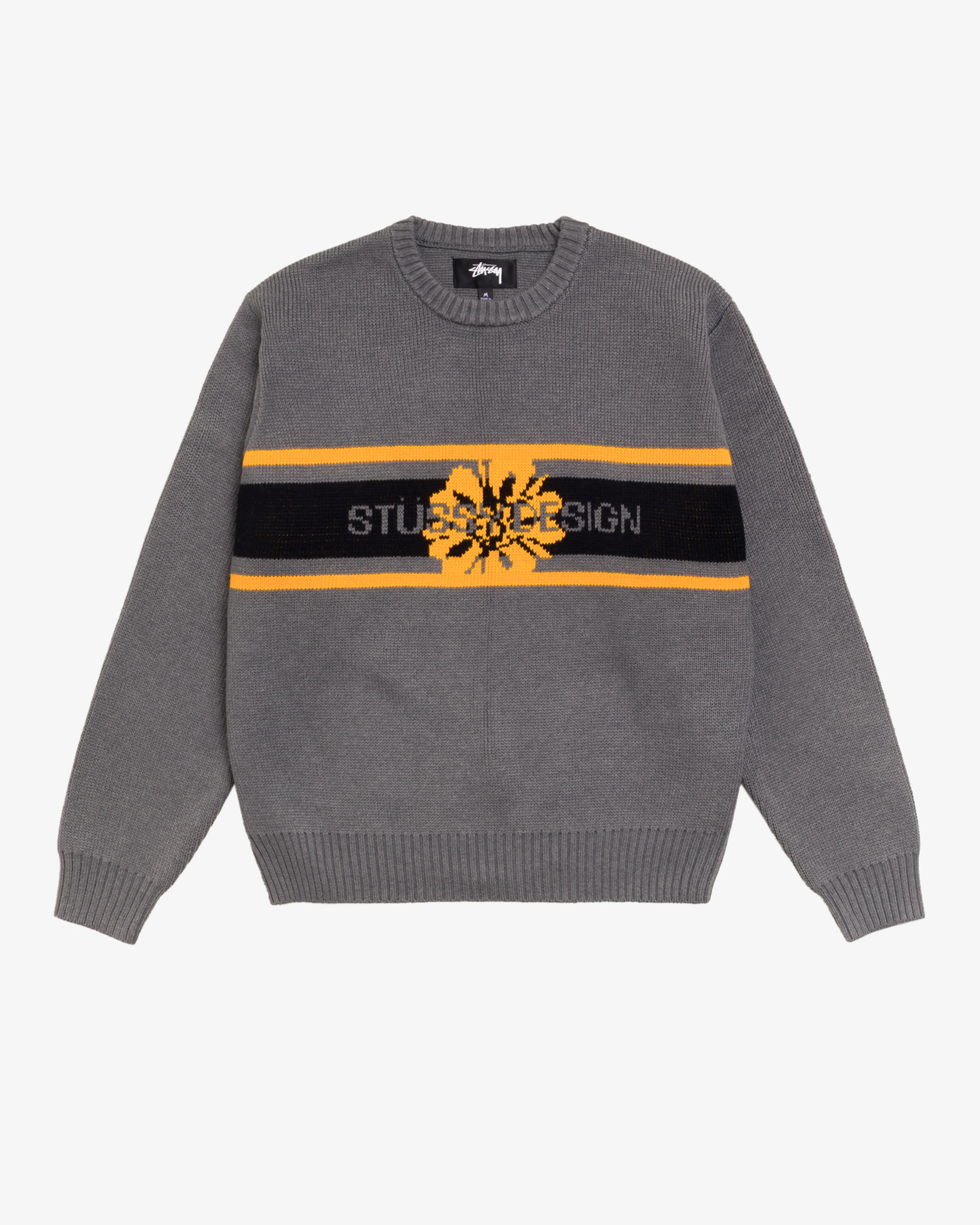 Stüssy - Men's Striped Hibiscus Sweater - (Grey)