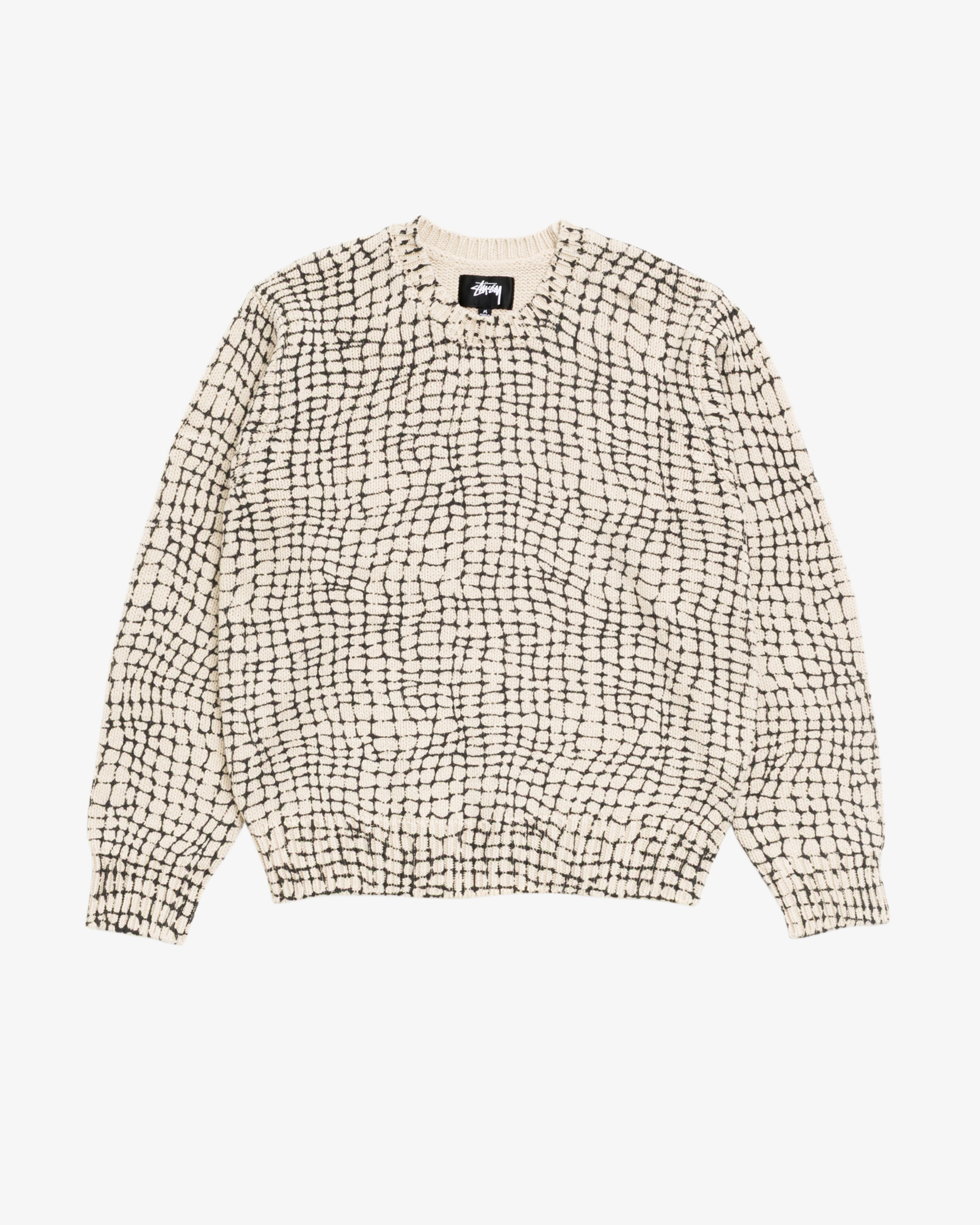 Stüssy - Men's Mesh Print Sweater - (Natural/Black)