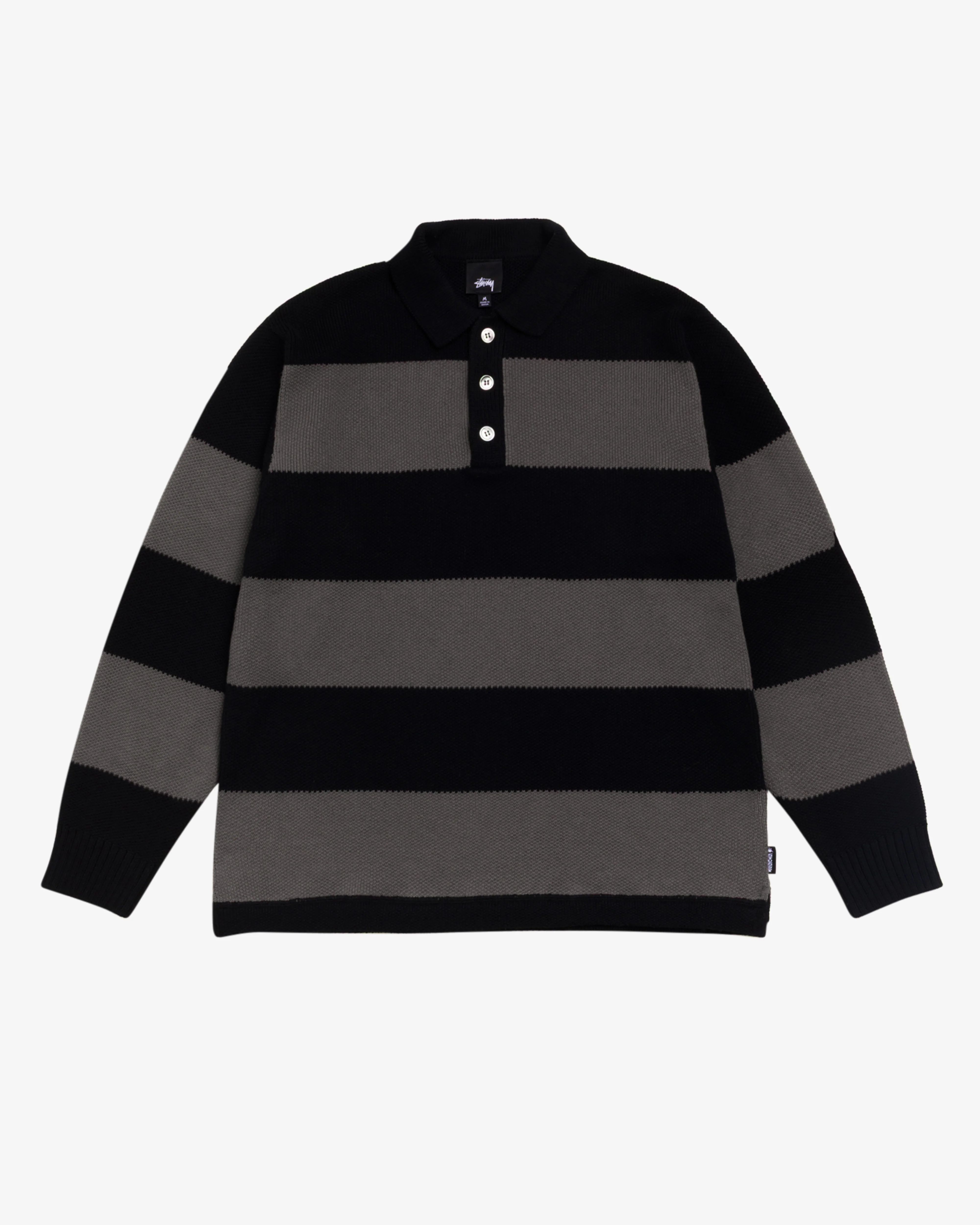 Stüssy - Pique Knit Striped Rugby - (Black)