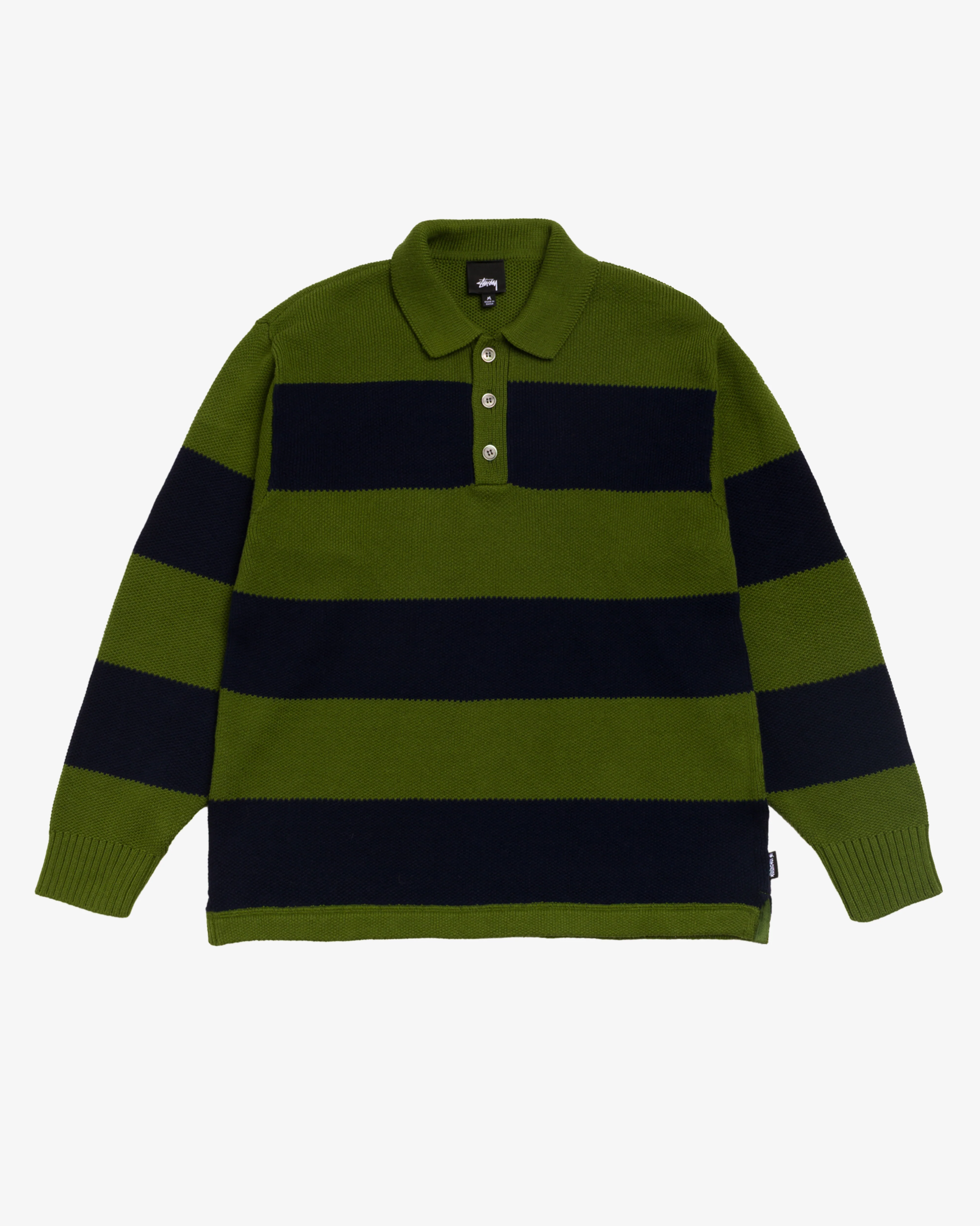 Stüssy - Pique Knit Striped Rugby - (Olive)