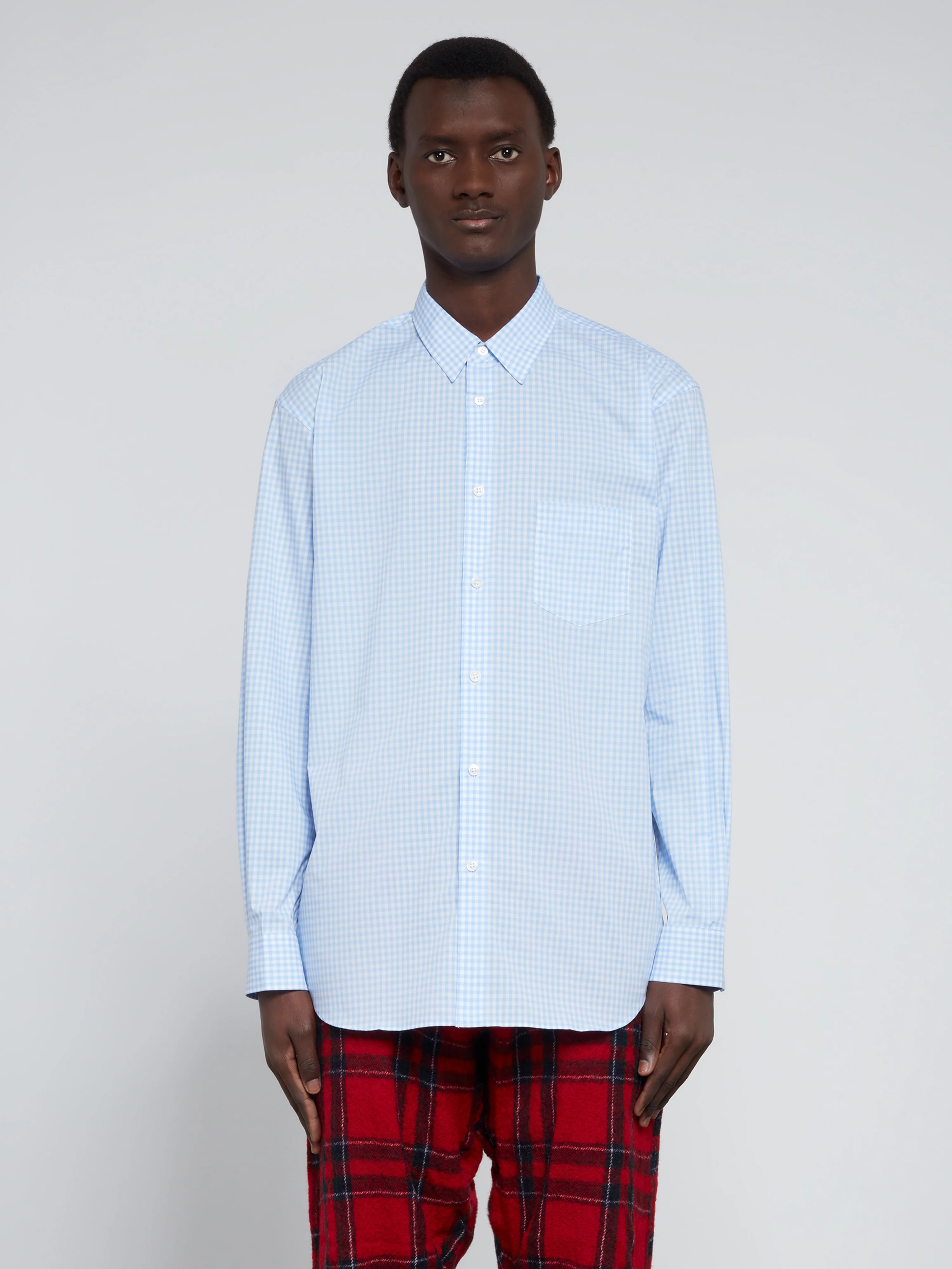 CDG Shirt Forever - Men's Classic Fit Checked Shirt - (Blue)