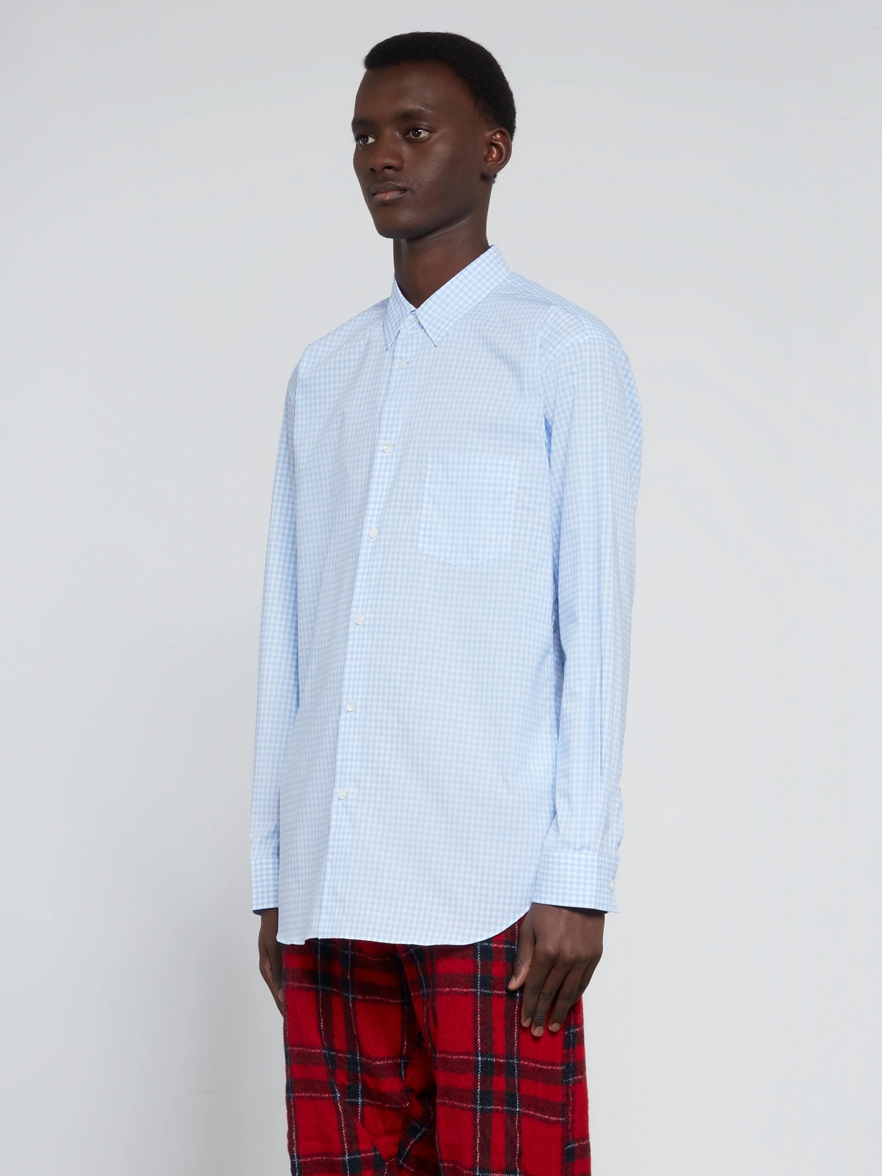 CDG Shirt Forever - Men's Classic Fit Checked Shirt - (Blue)