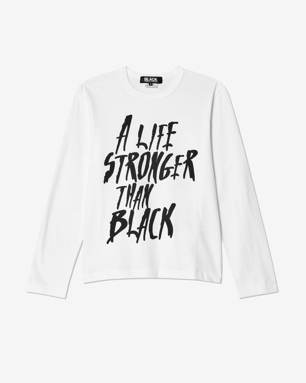 Black Comme des Garçons - Message T-Shirt - (White)