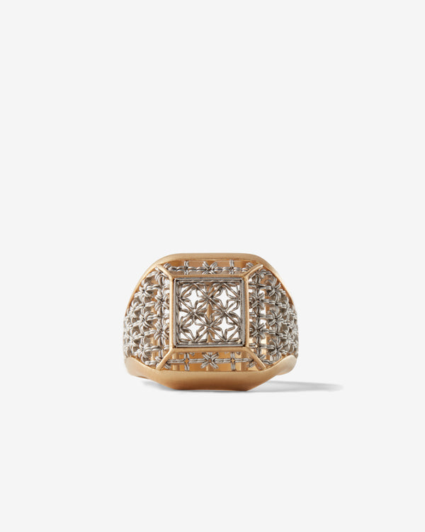 Nikolle Radi - Women’s Faceted Signet Ring - (Gold/Platinum)