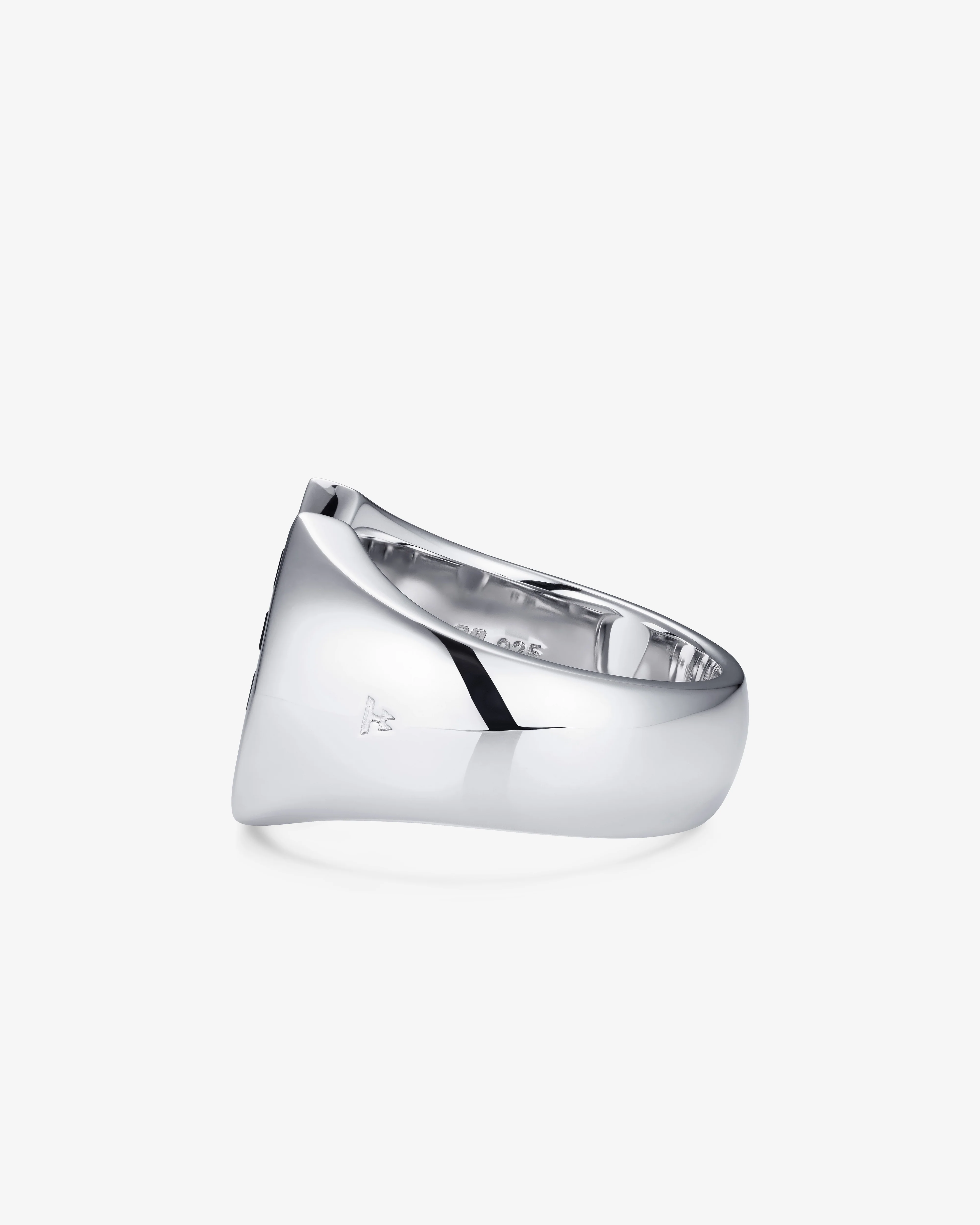 Tom Wood - Felix Ring Black Spinel - (Silver)