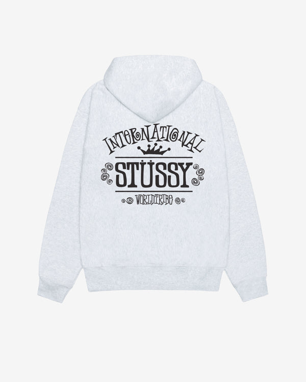 Stüssy - Men
s Worldwide Zip Hoodie - (Ash Heather)