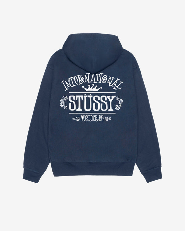 Stüssy - Men
s Worldwide Zip Hoodie - (Navy)