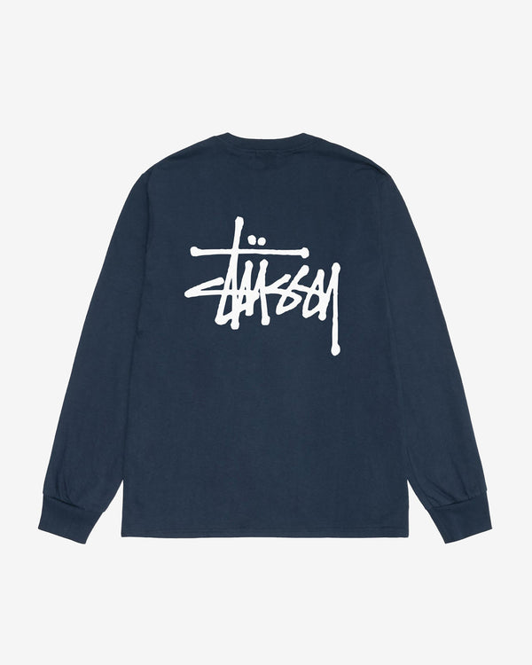 Stüssy - Men
s Basic Stüssy Long Sleeve T-Shirt - (Navy)