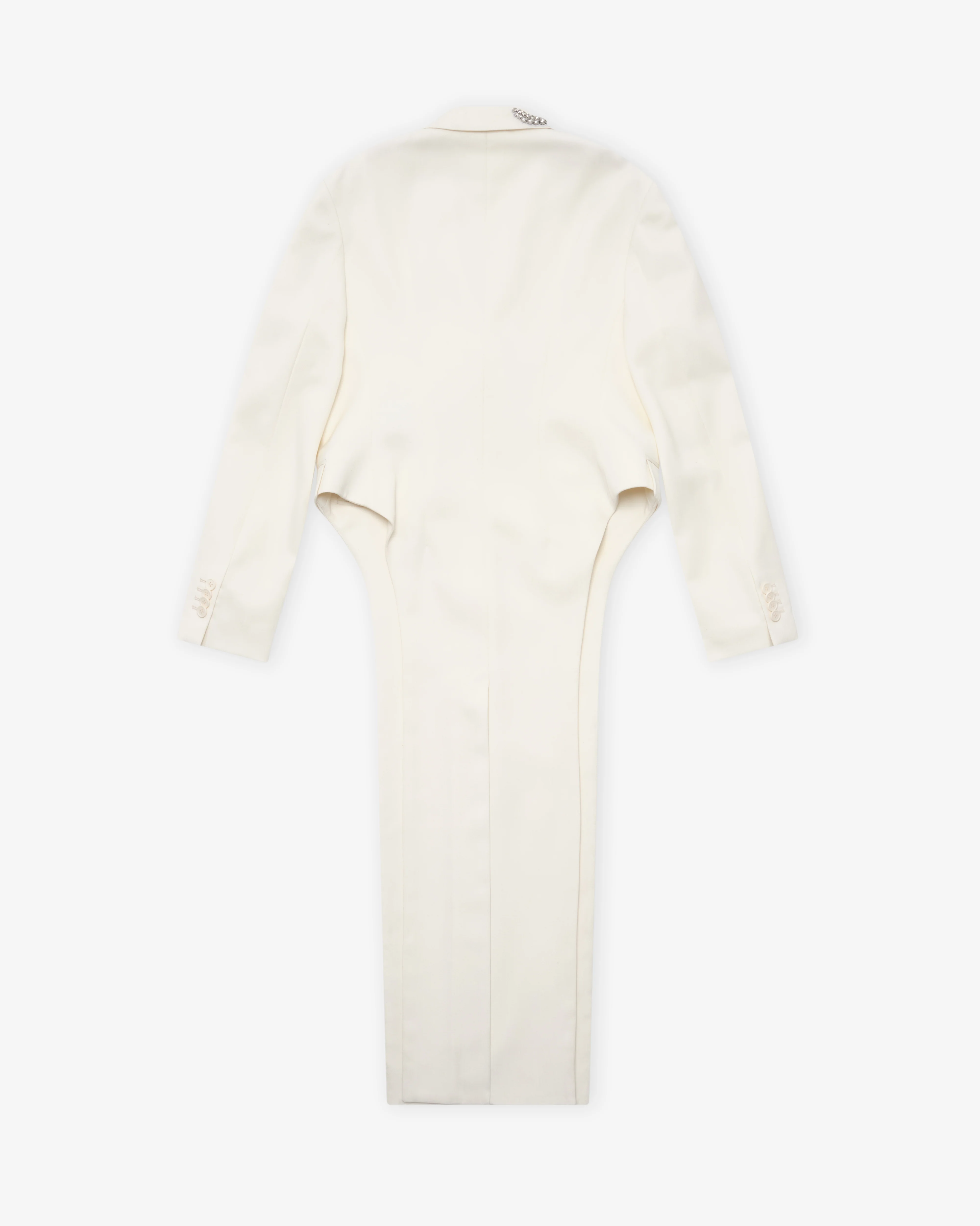 Simone Rocha - Women's Embellished Extended Hip Cutaway Tailcoat - (Cream/Pearl)