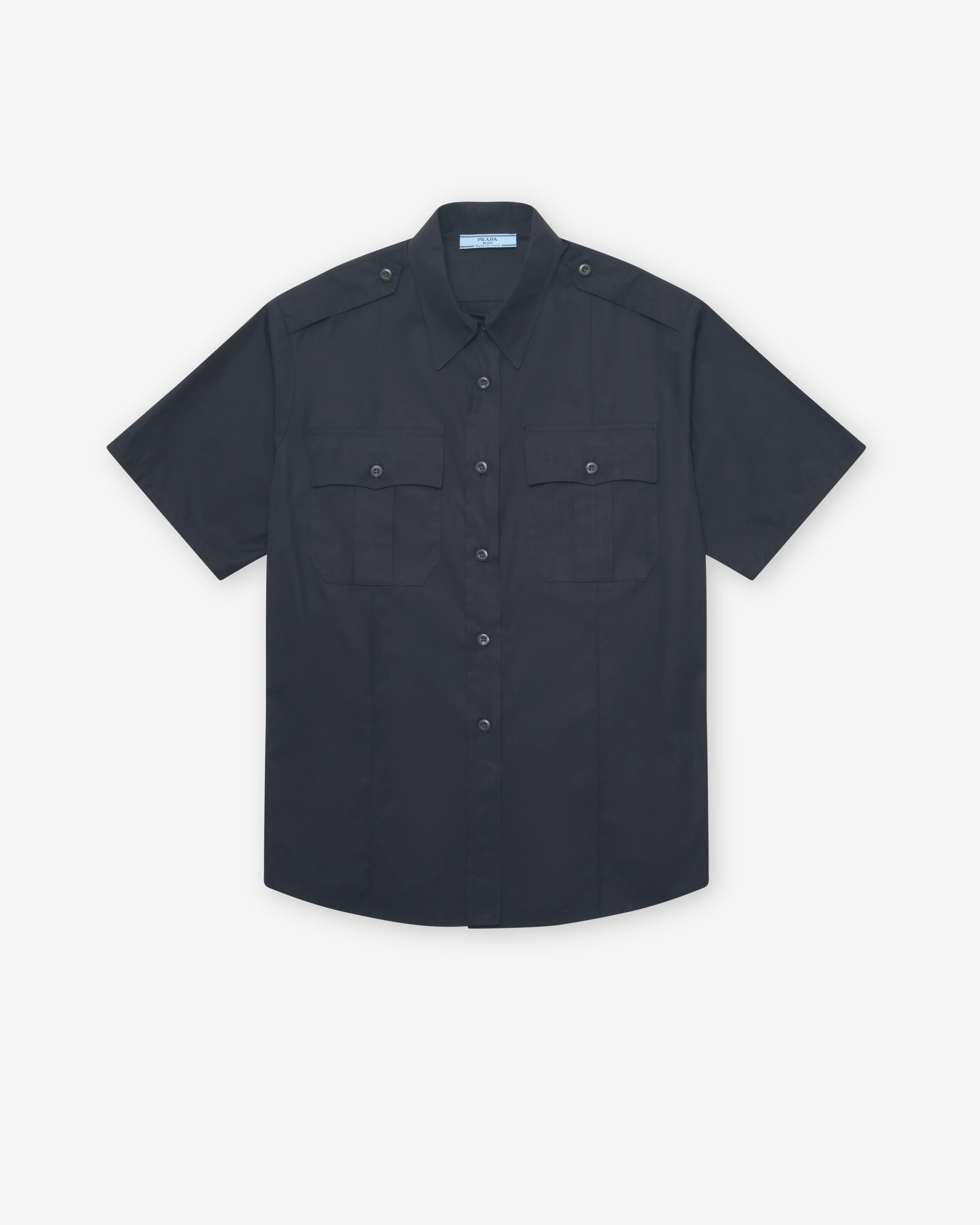 Prada - Women's Short-Sleeved Poplin Shirt - (Black)
