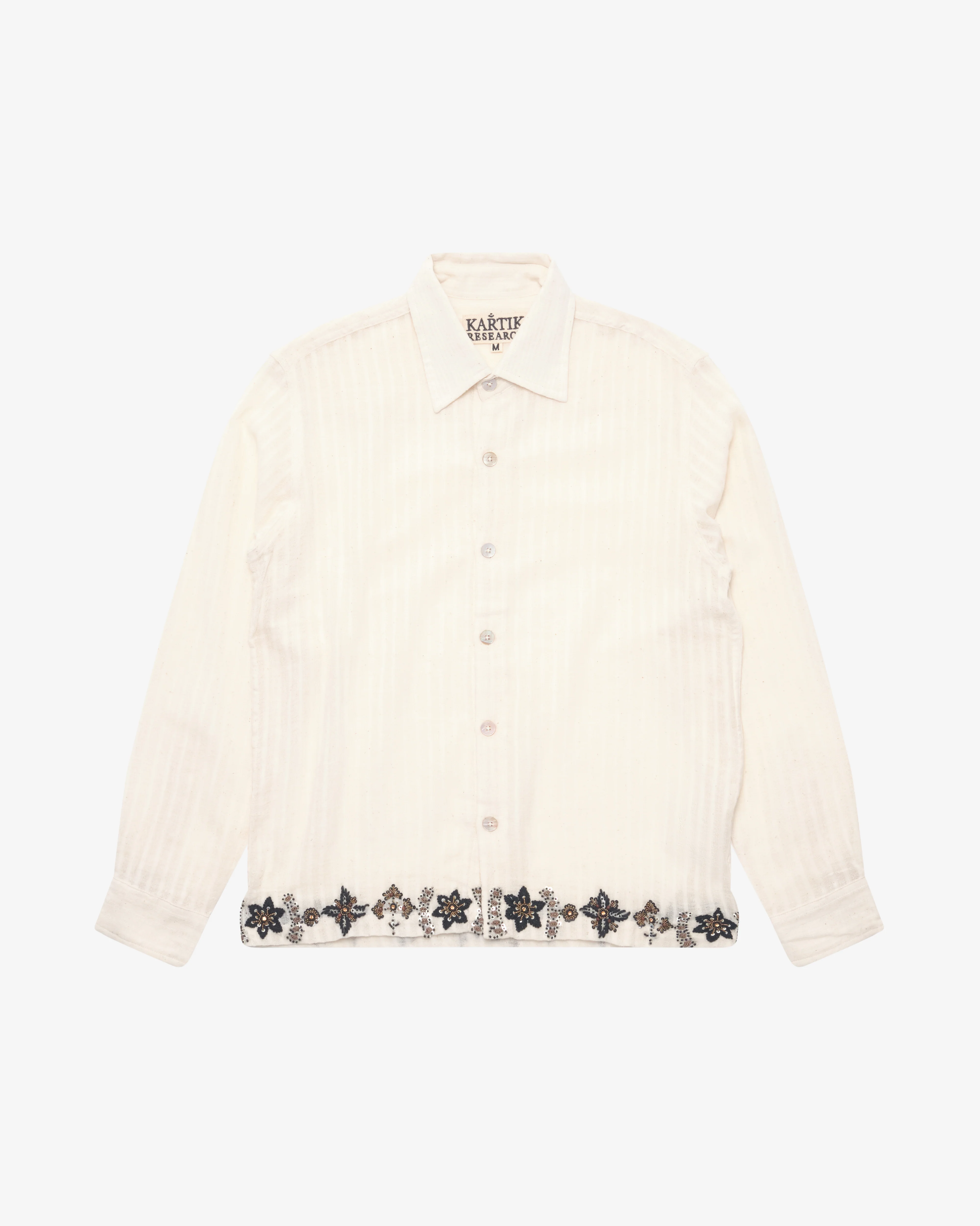 Kartik Research - Men's Camp Shirt - (White/Black/Gold)