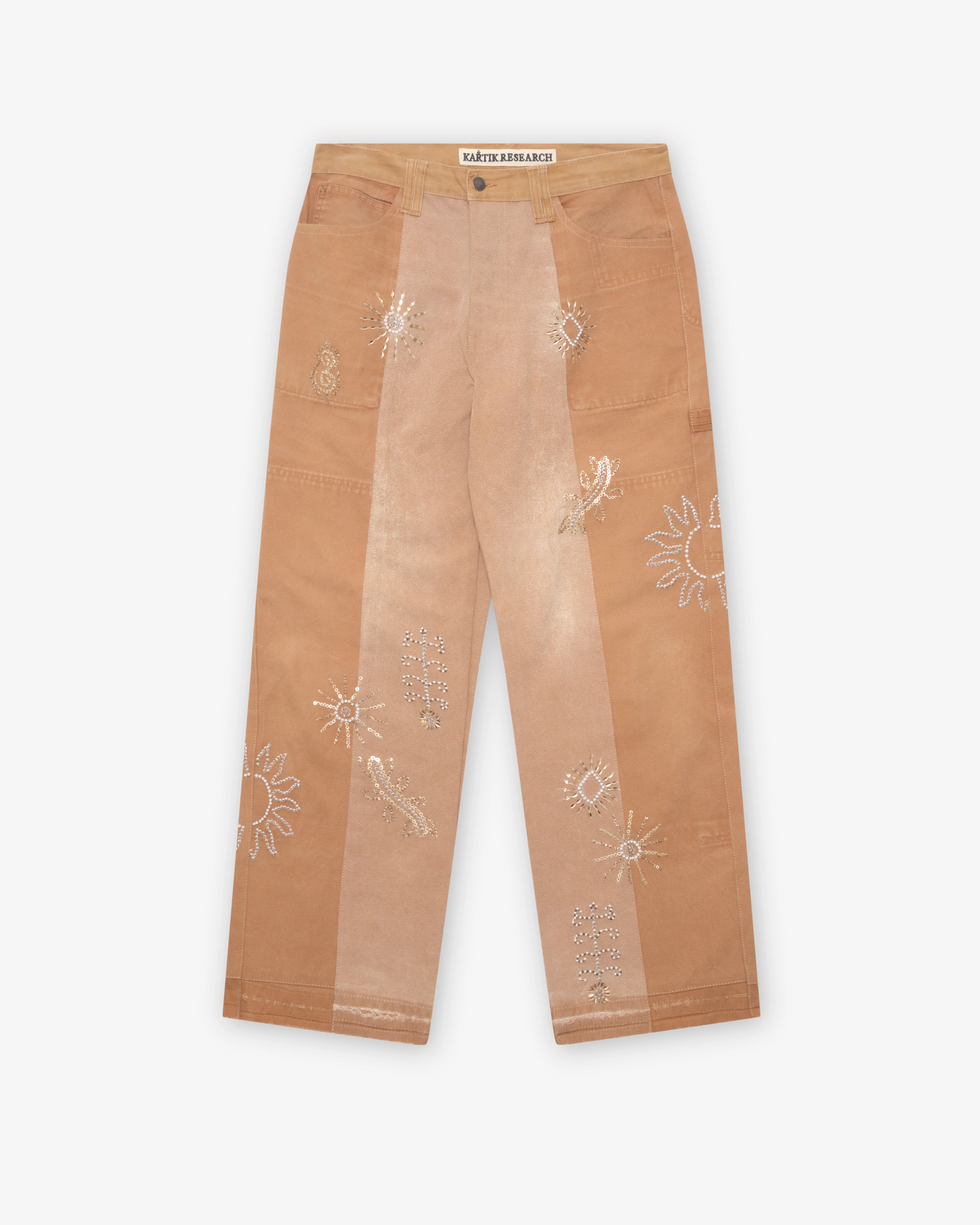 Kartik Research - Men's Zardozi Work Pant - (Beige/Gold)