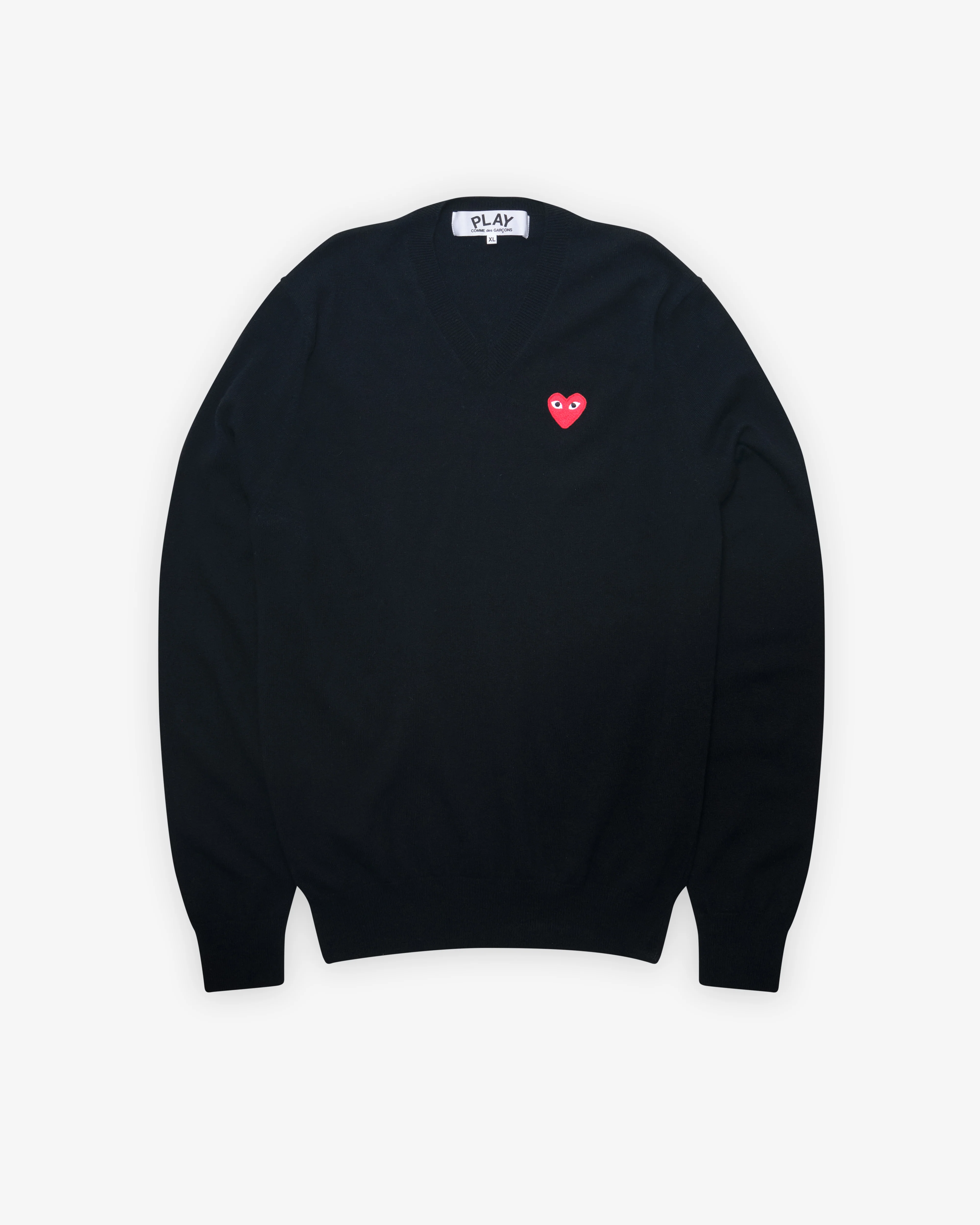Play Comme des Garçons - Red V Neck Sweater - (Black)
