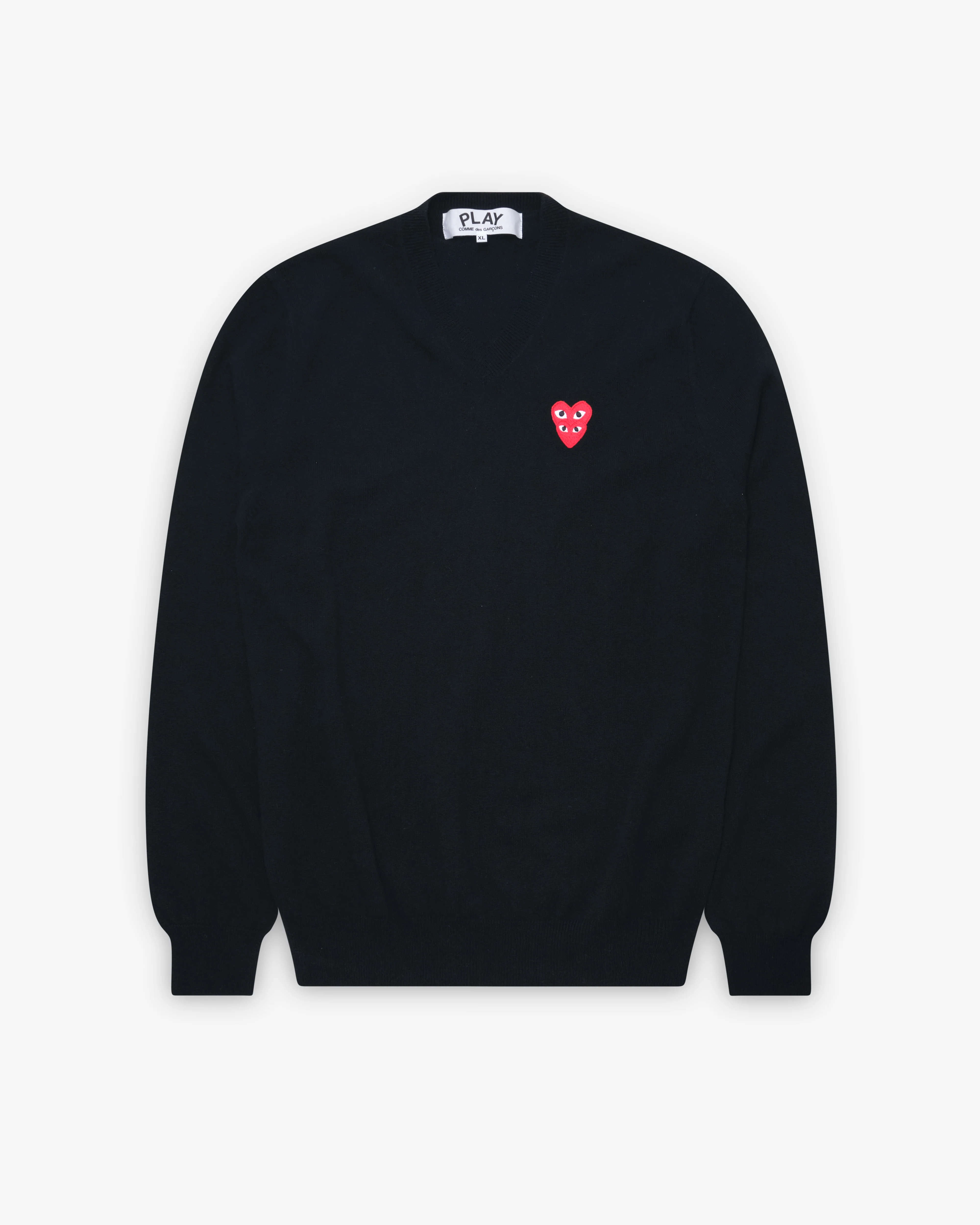 Play Comme des Garçons - Double Eye V Neck Sweater - (Black)
