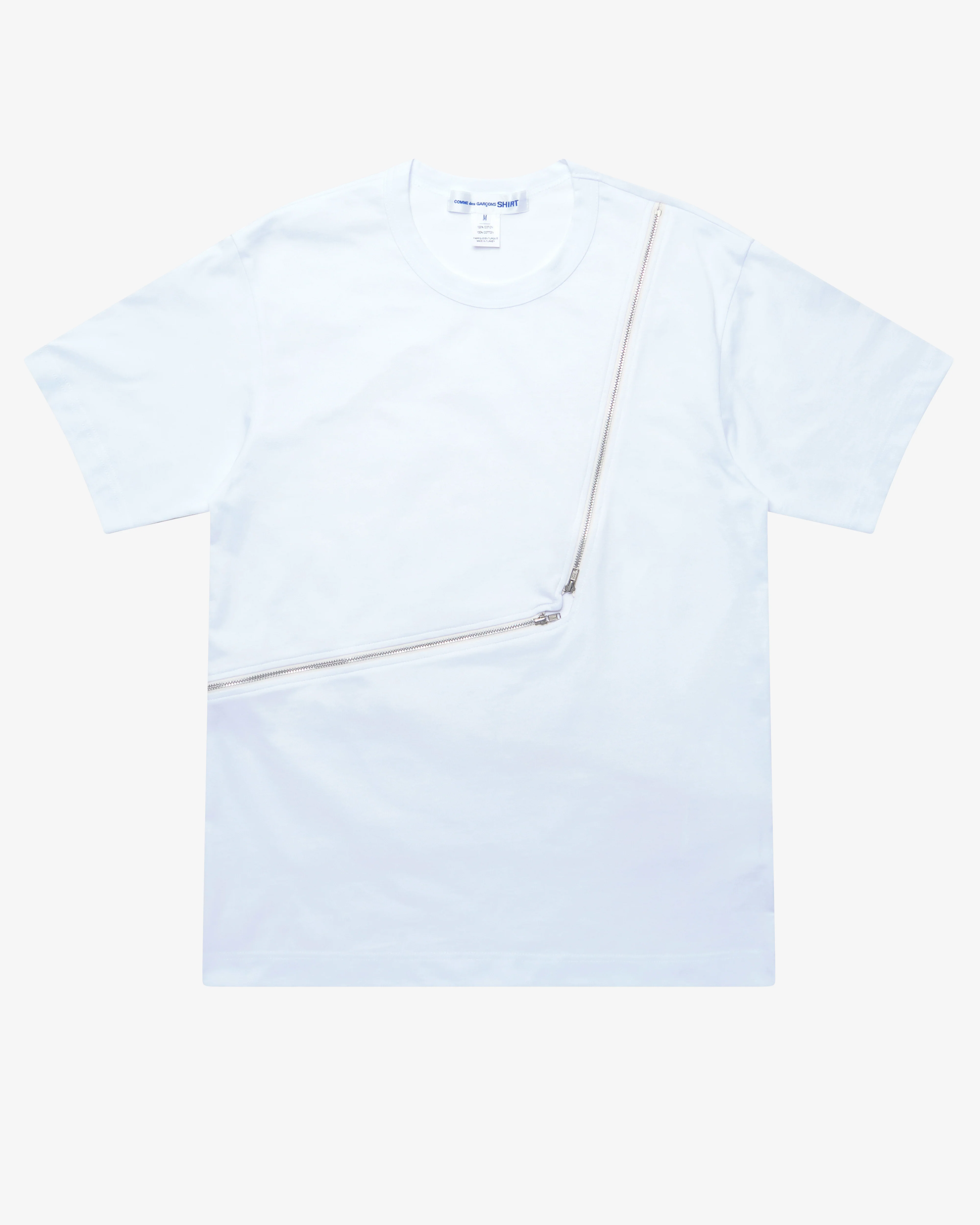CDG Shirt - Men's Zip T-Shirt - (White)