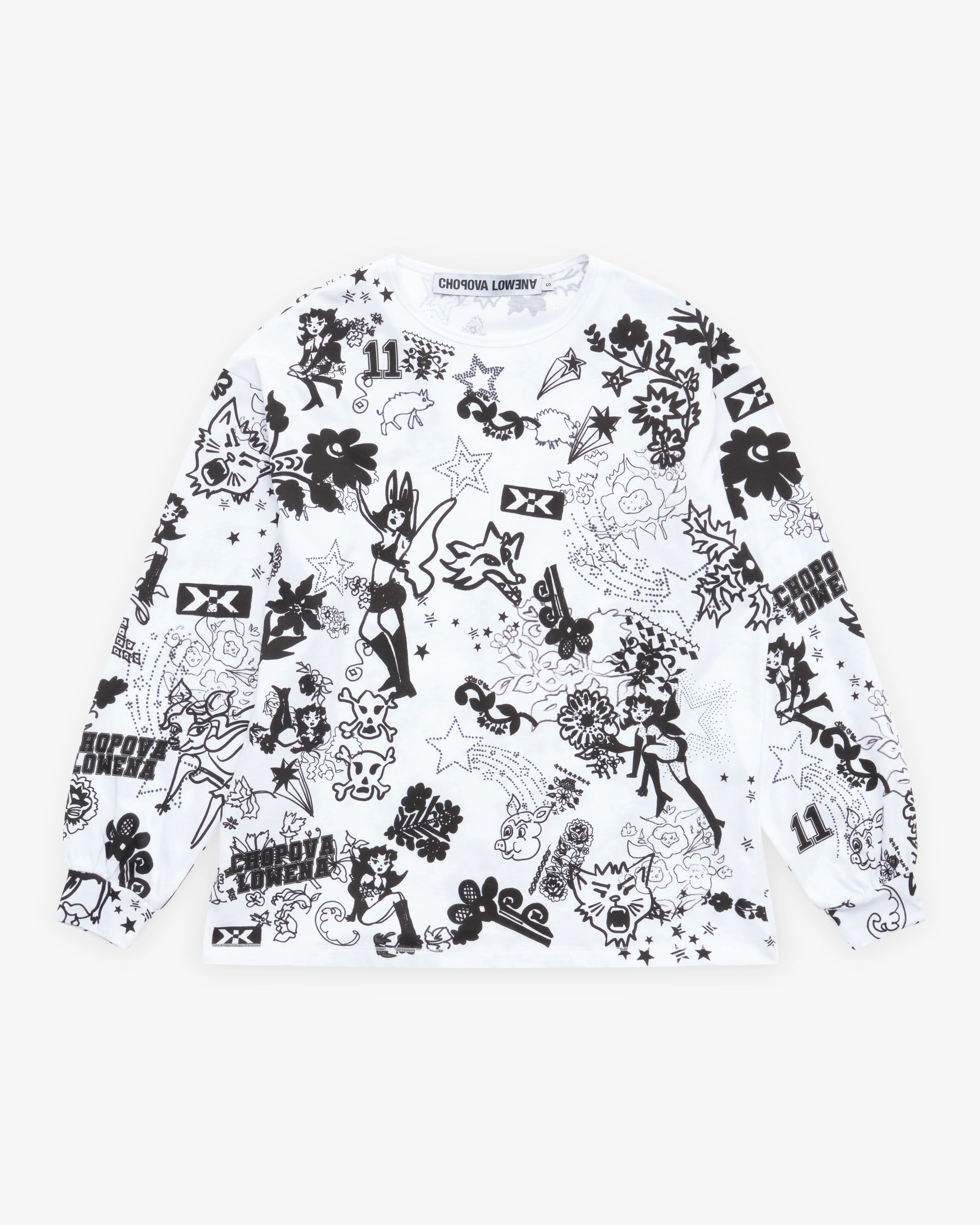 Chopova Lowena - Women's Go Go Oversized Jersey Top - (Black/White)