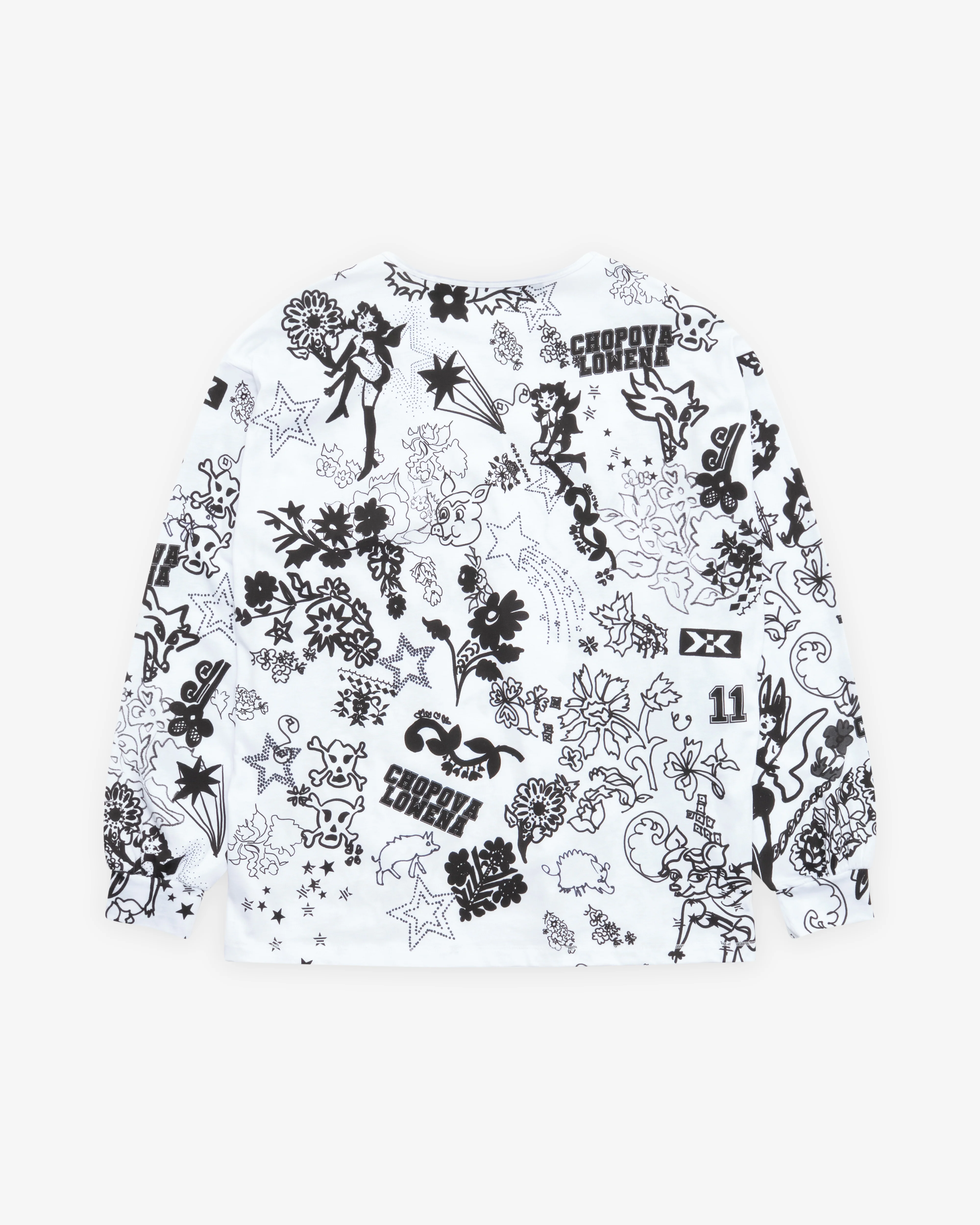 Chopova Lowena - Women's Go Go Oversized Jersey Top - (Black/White)