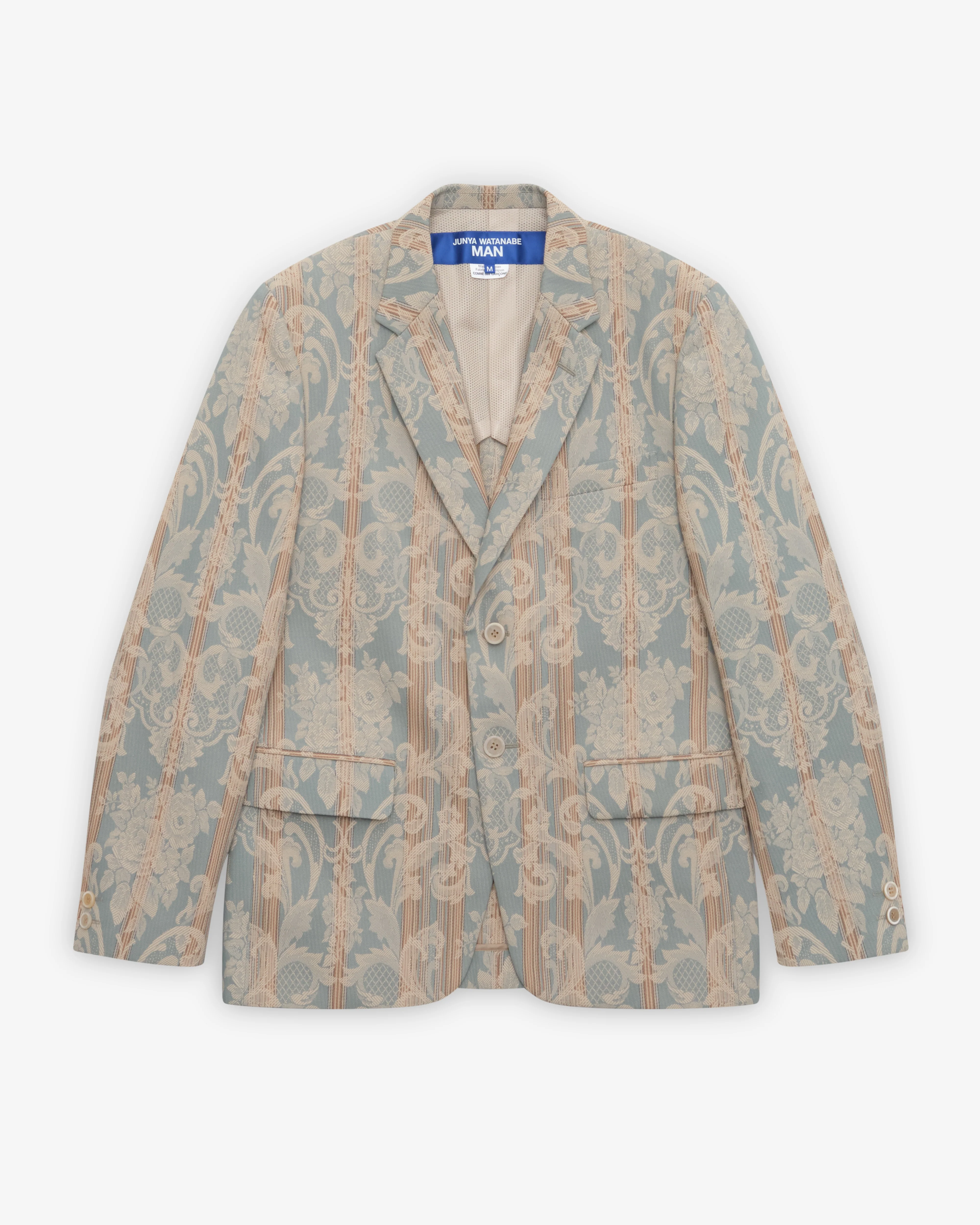 Junya Watanabe Man - Men's Patterned Stripe Jacket - (Beige/Green)