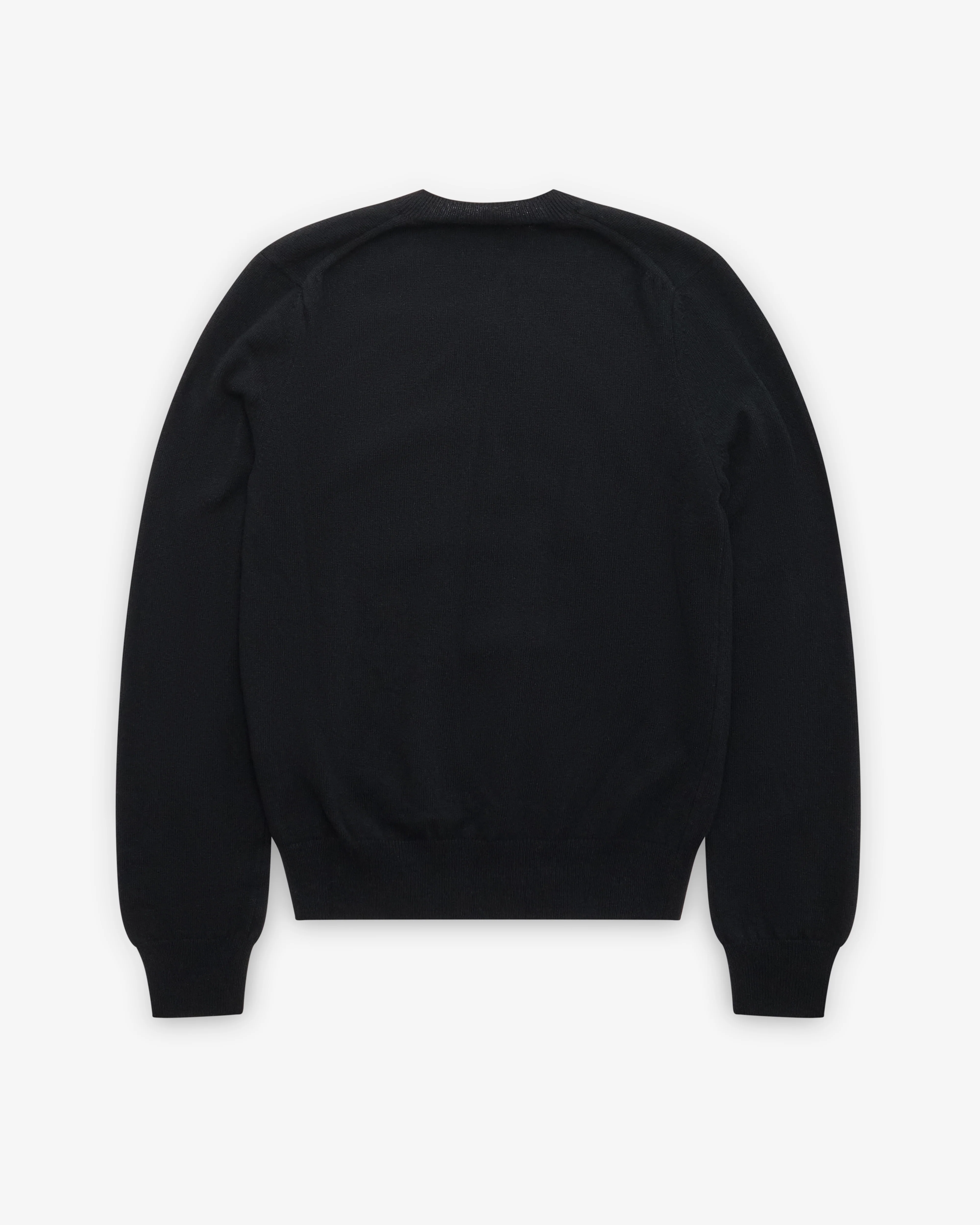 Play Comme des Garçons - White Heart V-Neck Sweater - (Black)