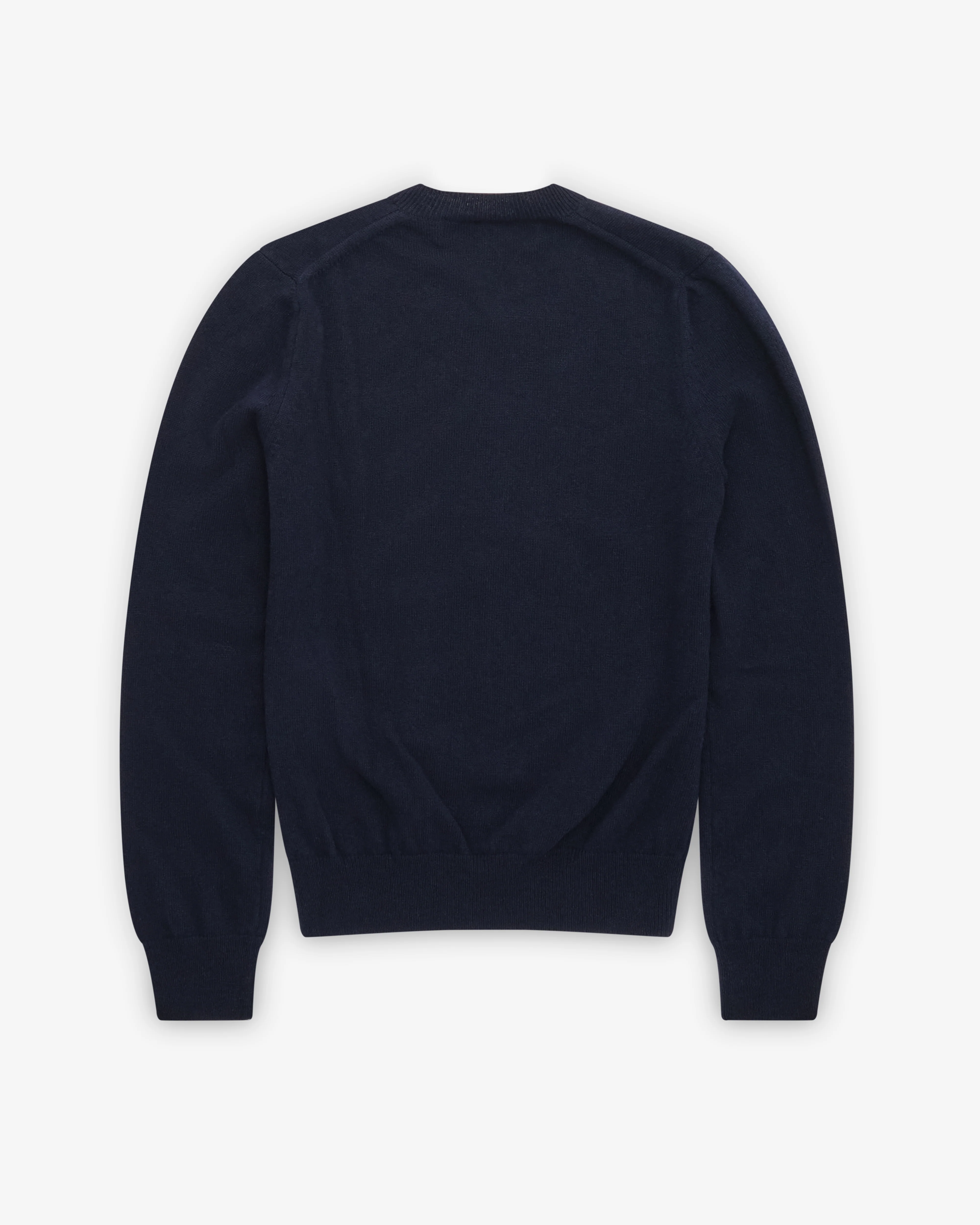 Play Comme des Garçons -  White Heart V-Neck Sweater - (Navy)