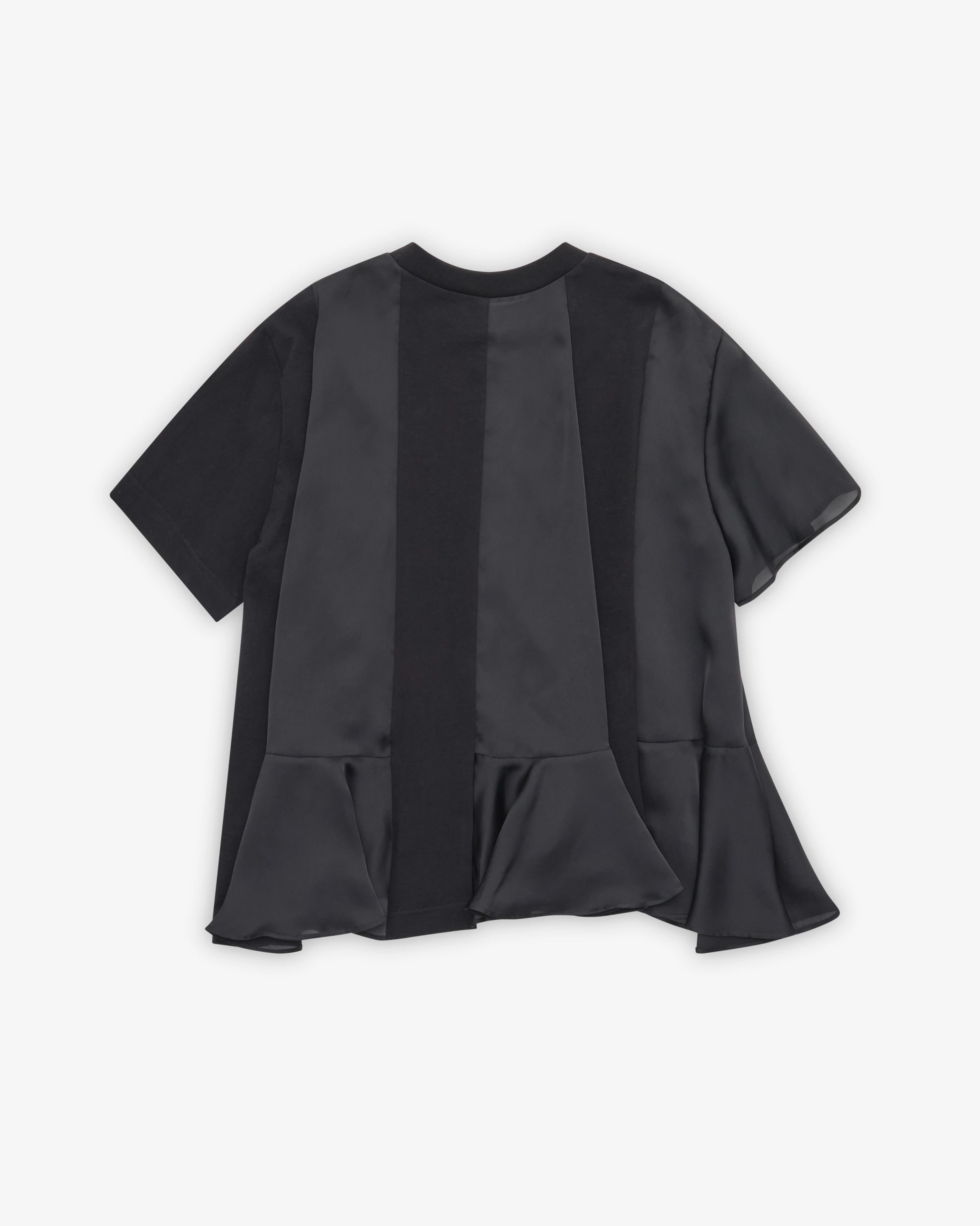 Sacai - Women's Satin x Cotton T-Shirt - (Black)
