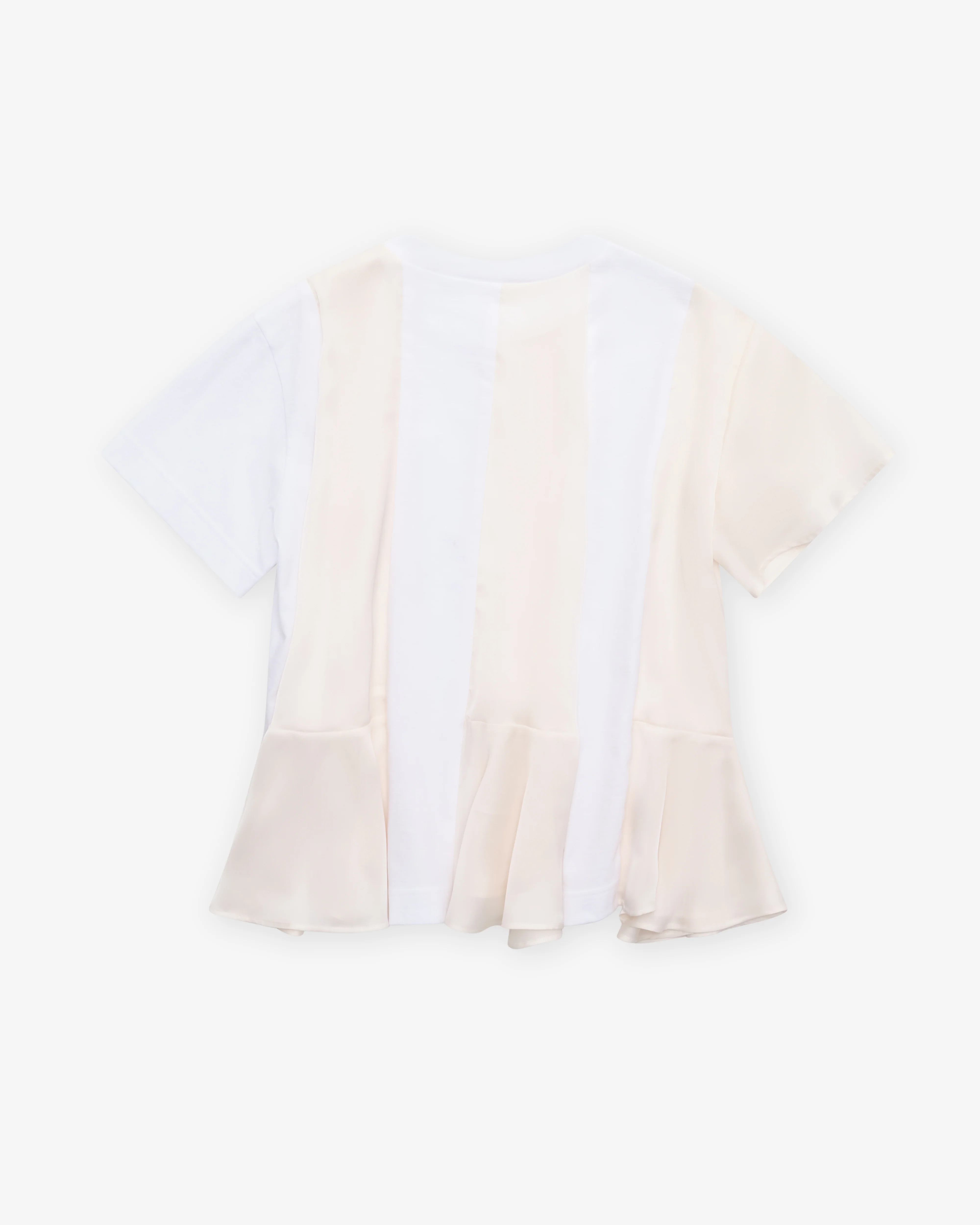 Sacai - Women's Satin x Cotton T-Shirt - (White/Ecru)