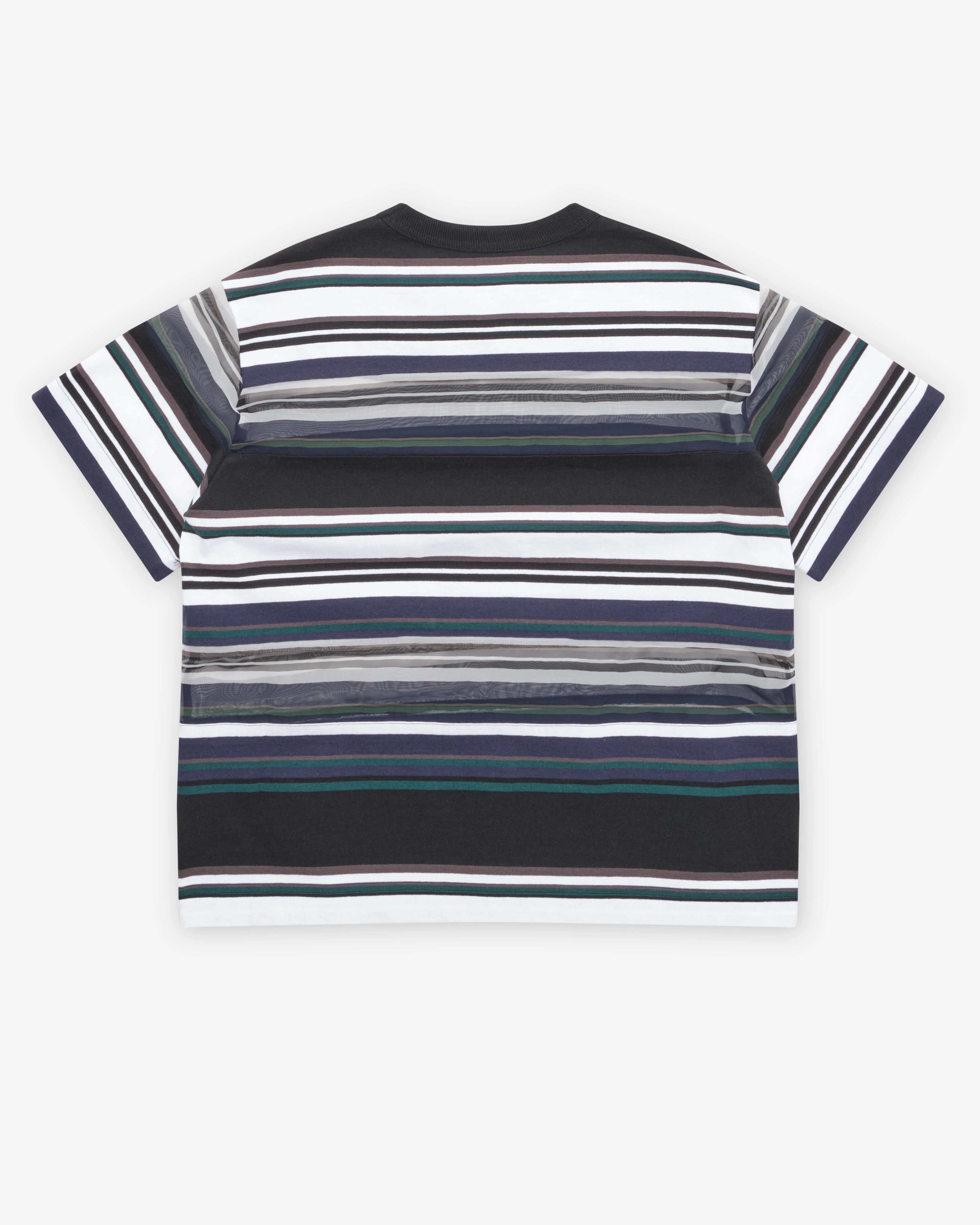 Sacai - Women's Stripe Cotton Jersey T-Shirt - (Black/White/Blue)