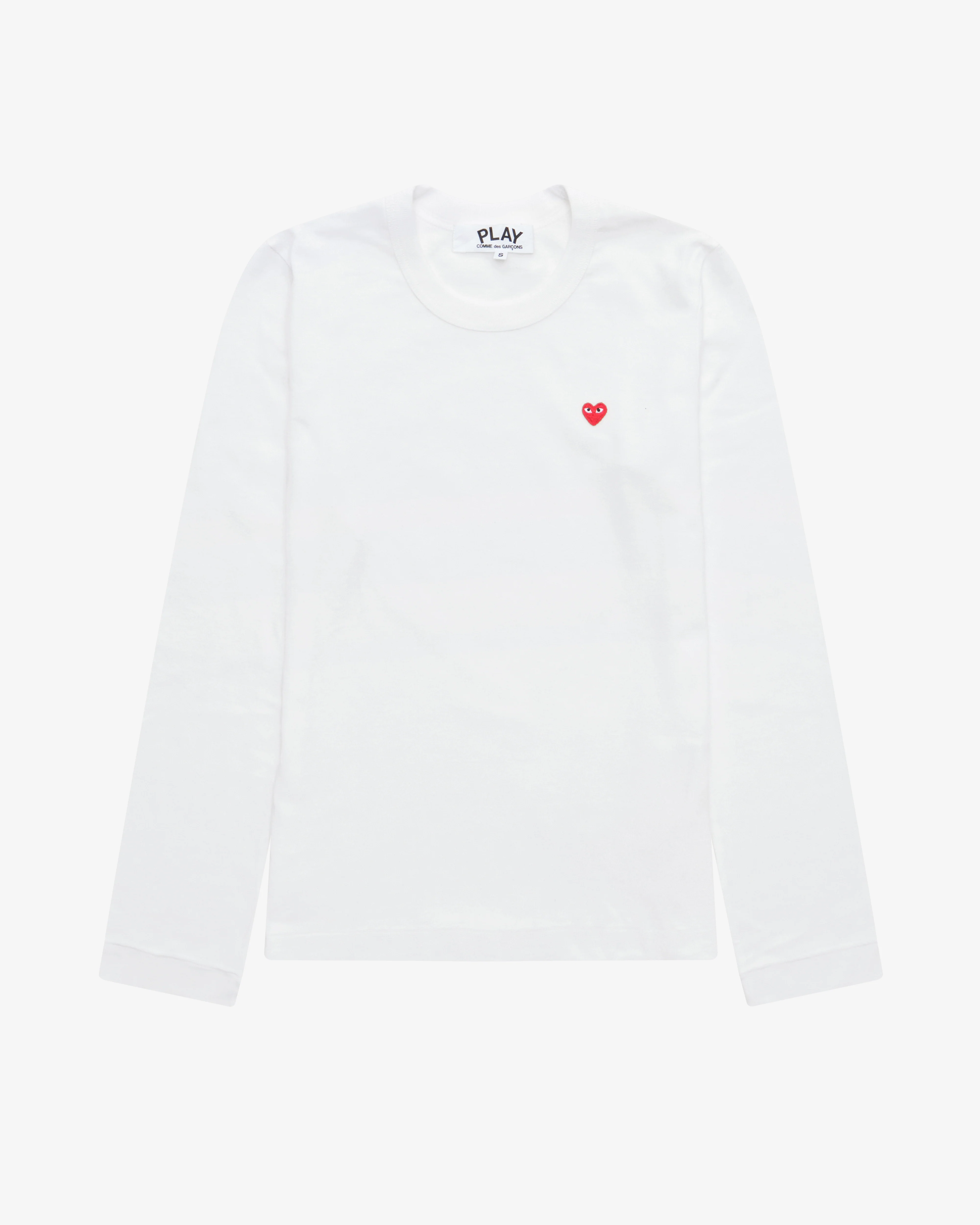 Play Comme des Garçons - Small Red Heart Long Sleeve T-Shirt - (White)