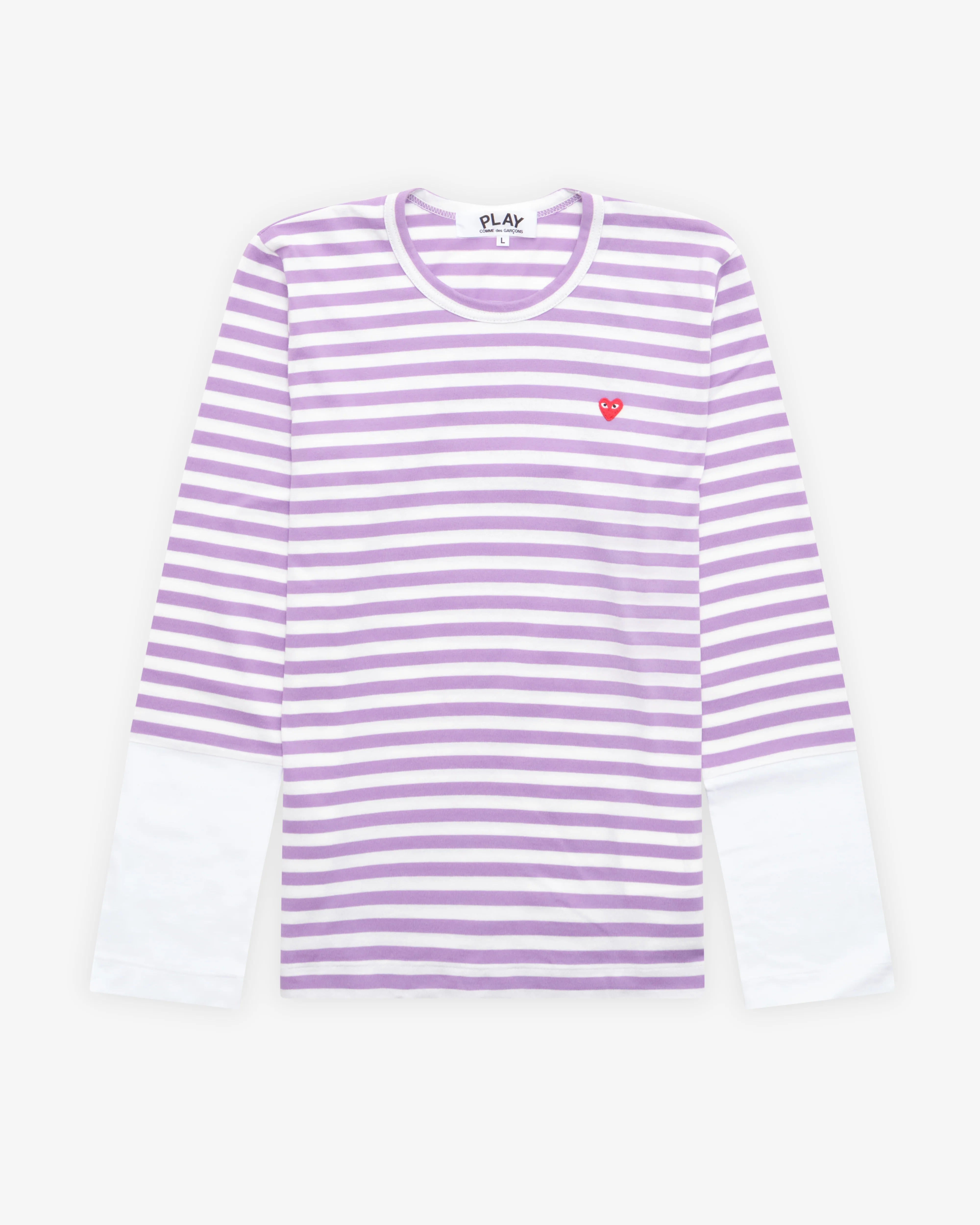 Play Comme des Garçons - Stripe White T-Shirt - (Purple)