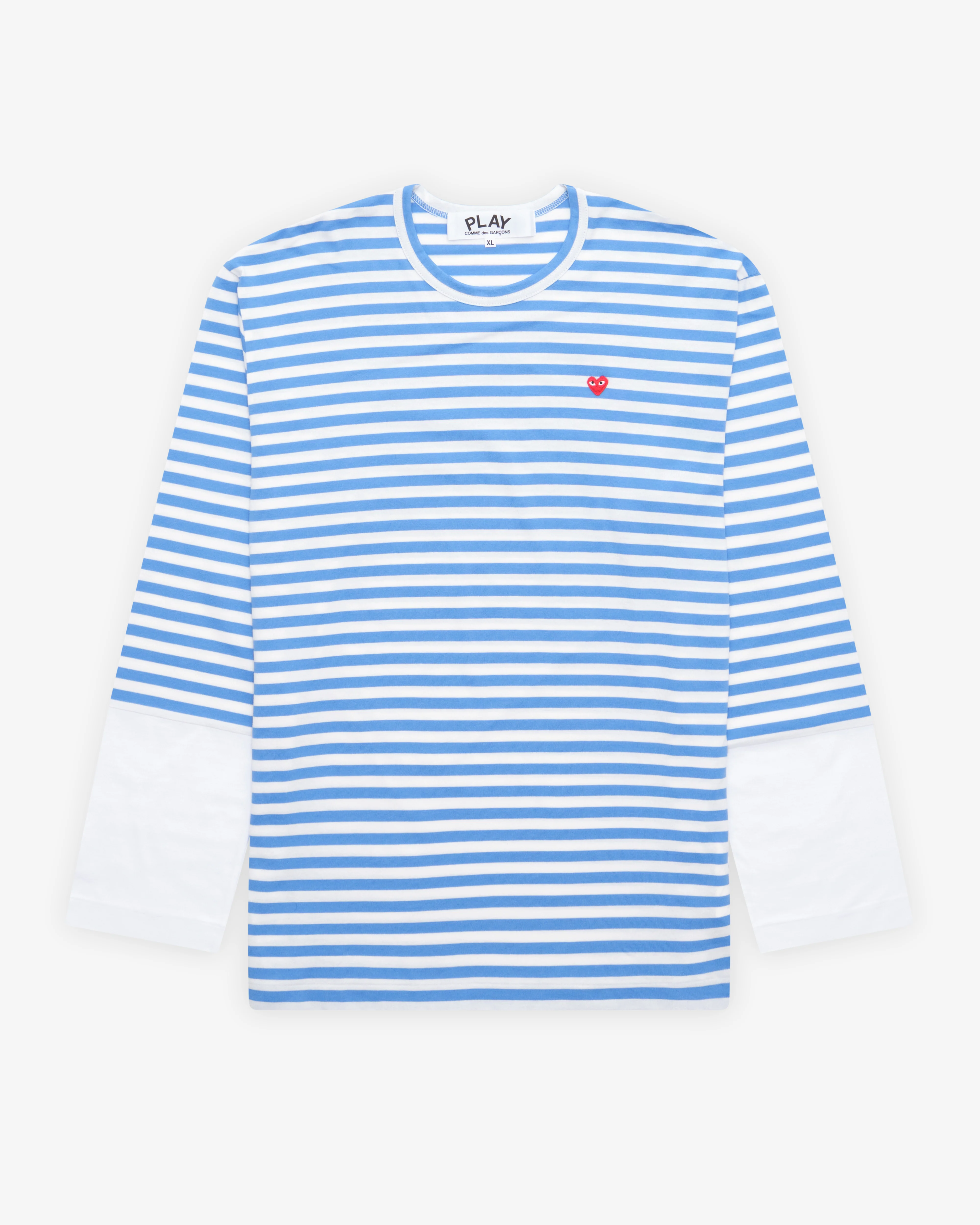 Play Comme des Garçons - Stripe White T-Shirt - (Blue)