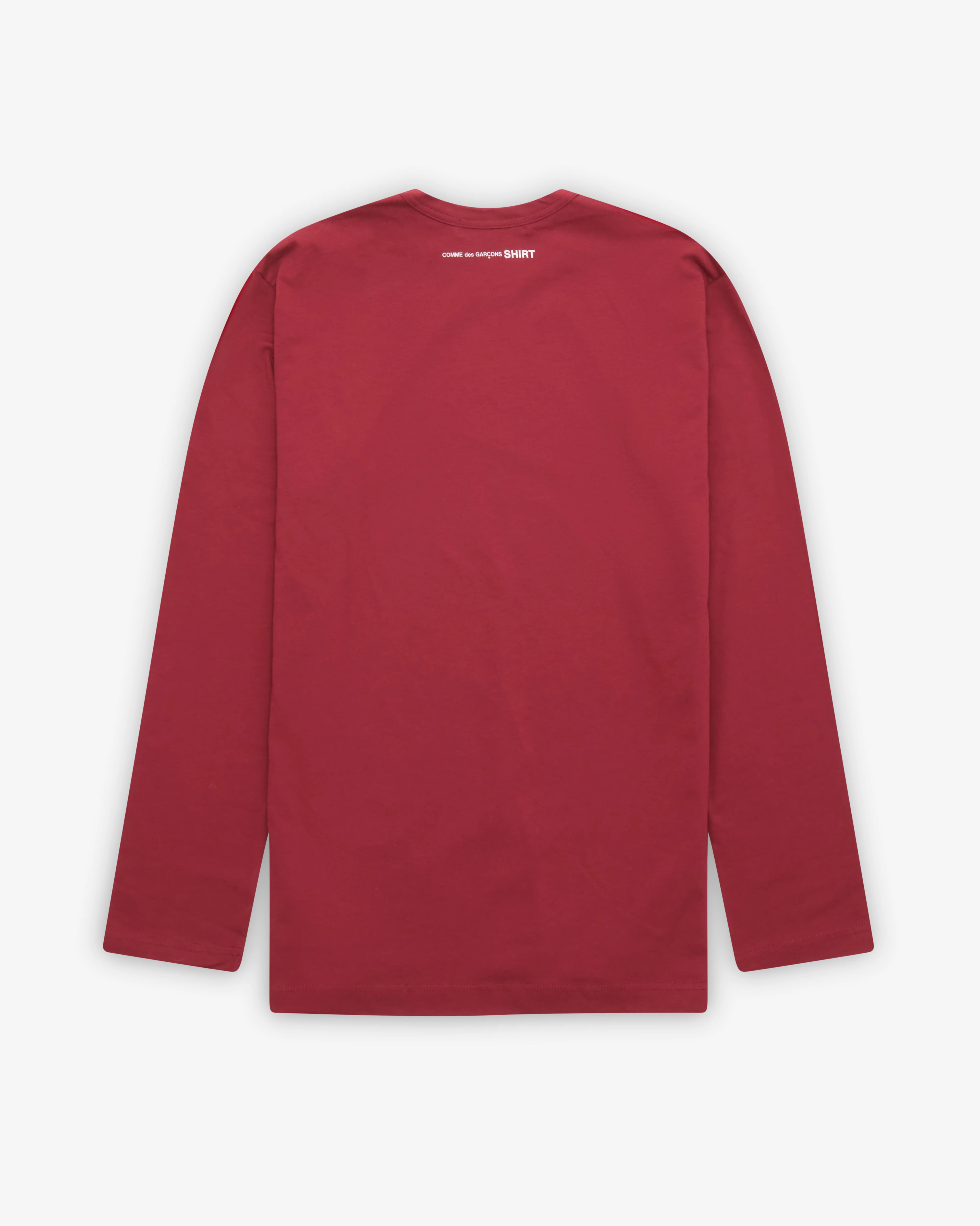 CDG Shirt - Rear Logo Long Sleeve T-Shirt - (Burgundy)