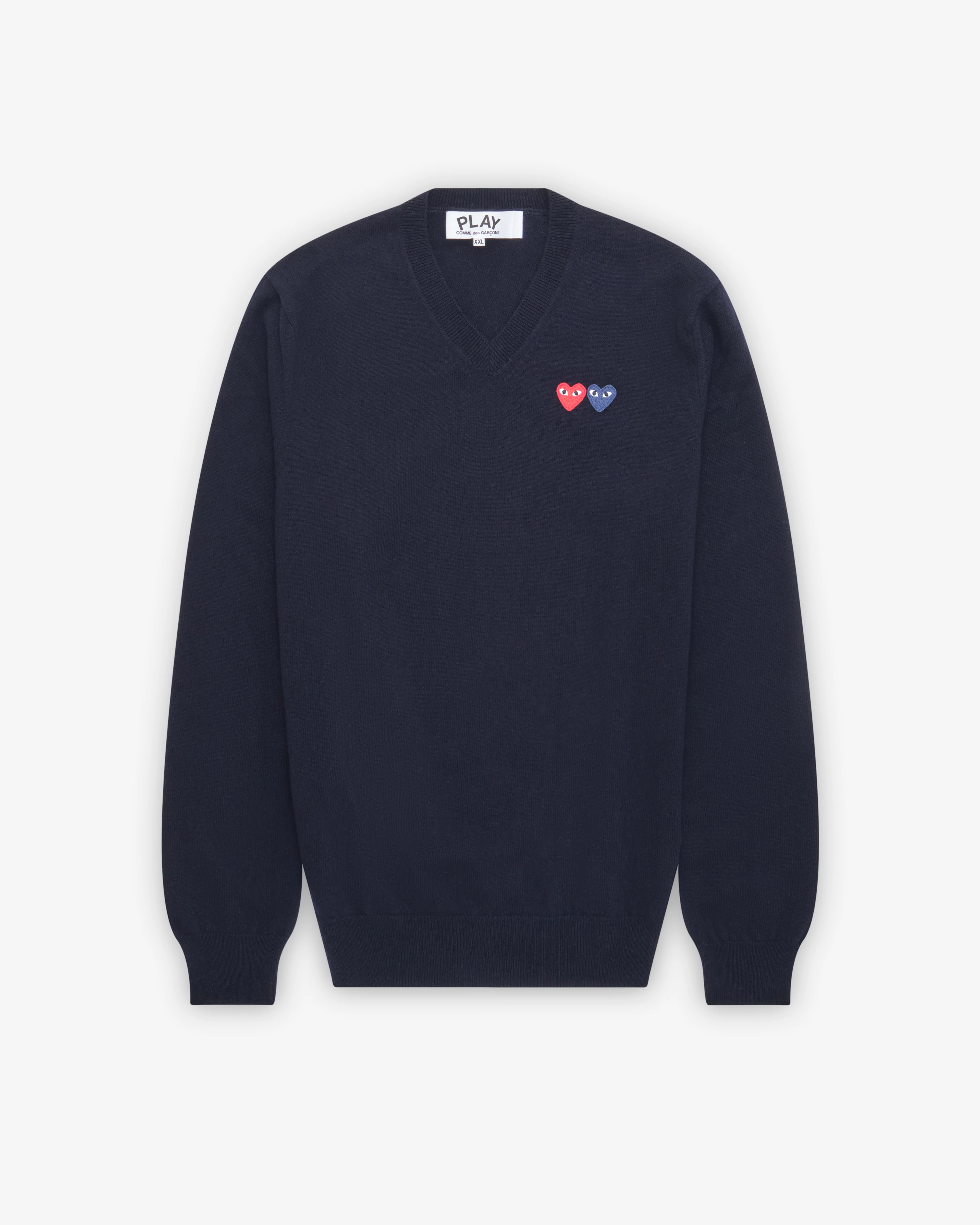 Play Comme des Garçons - Double Heart Sweater - (Navy)