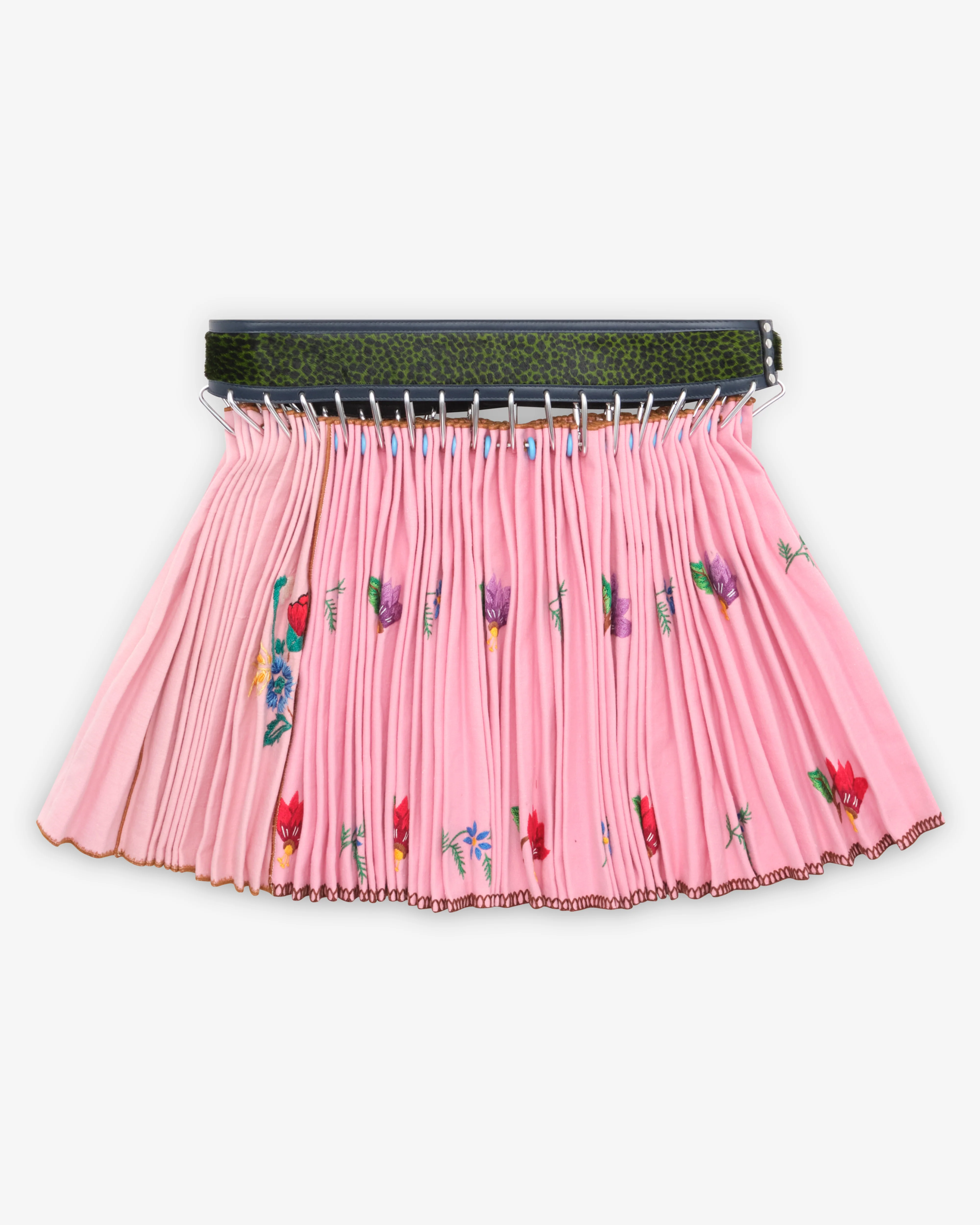 Chopova Lowena - Women's Table Cloth Folkloric Mini Carabiner Skirt - (Pink/Multi)