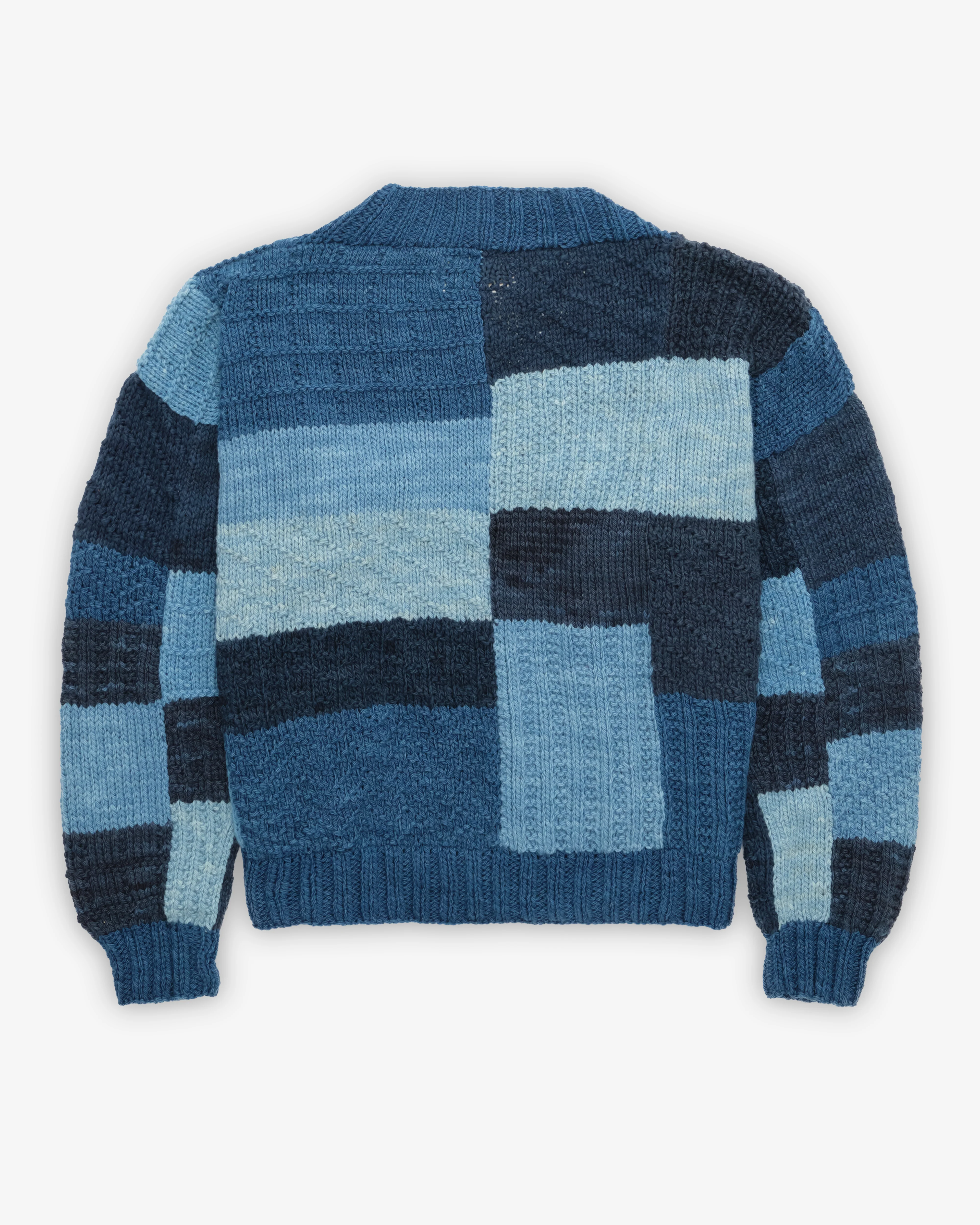 Kartik Research - Men's Patchwork Cardigan - (Blue/Navy)