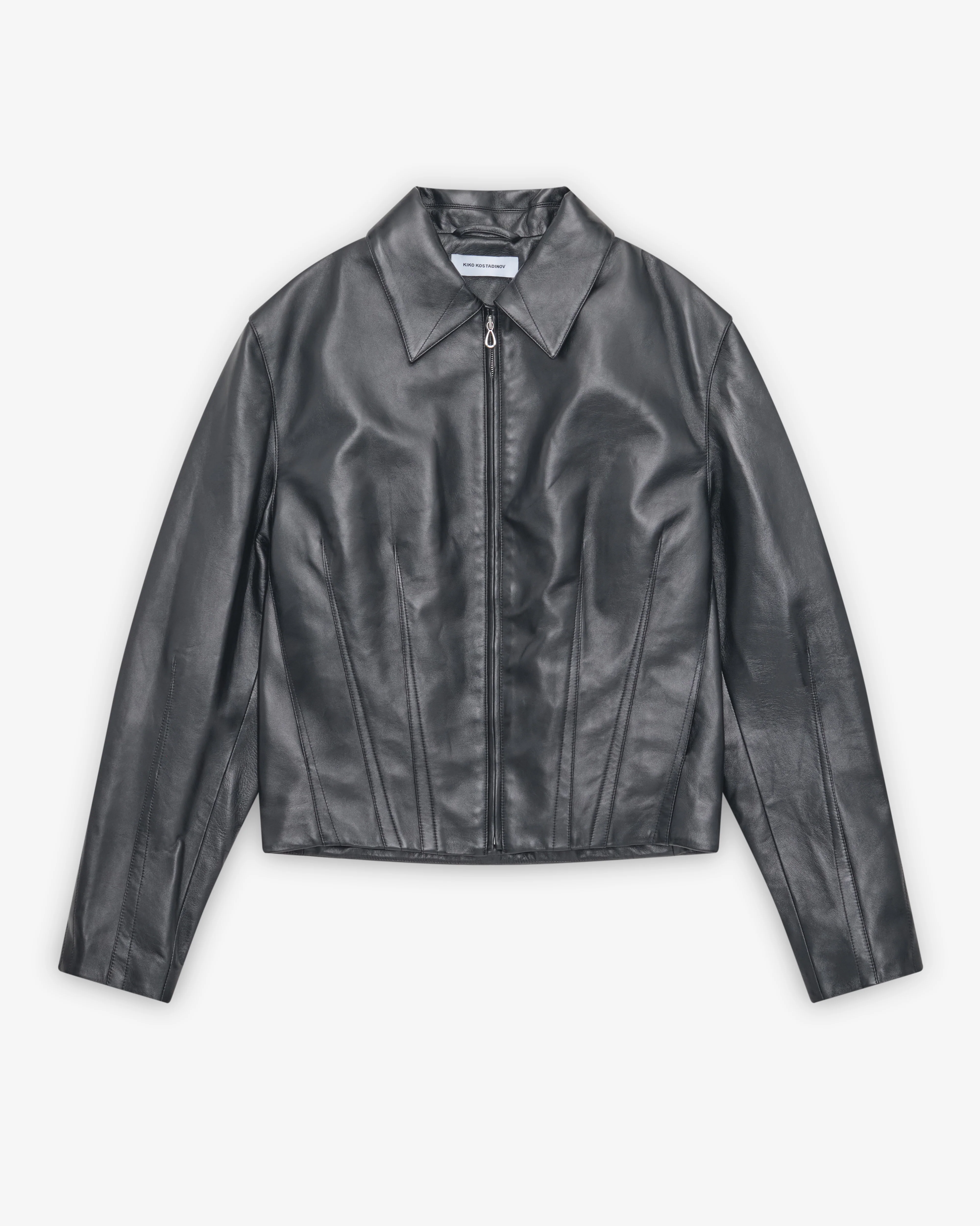 Kiko Kostadinov - Men's Lur Leather Jacket - (Smoky Black)