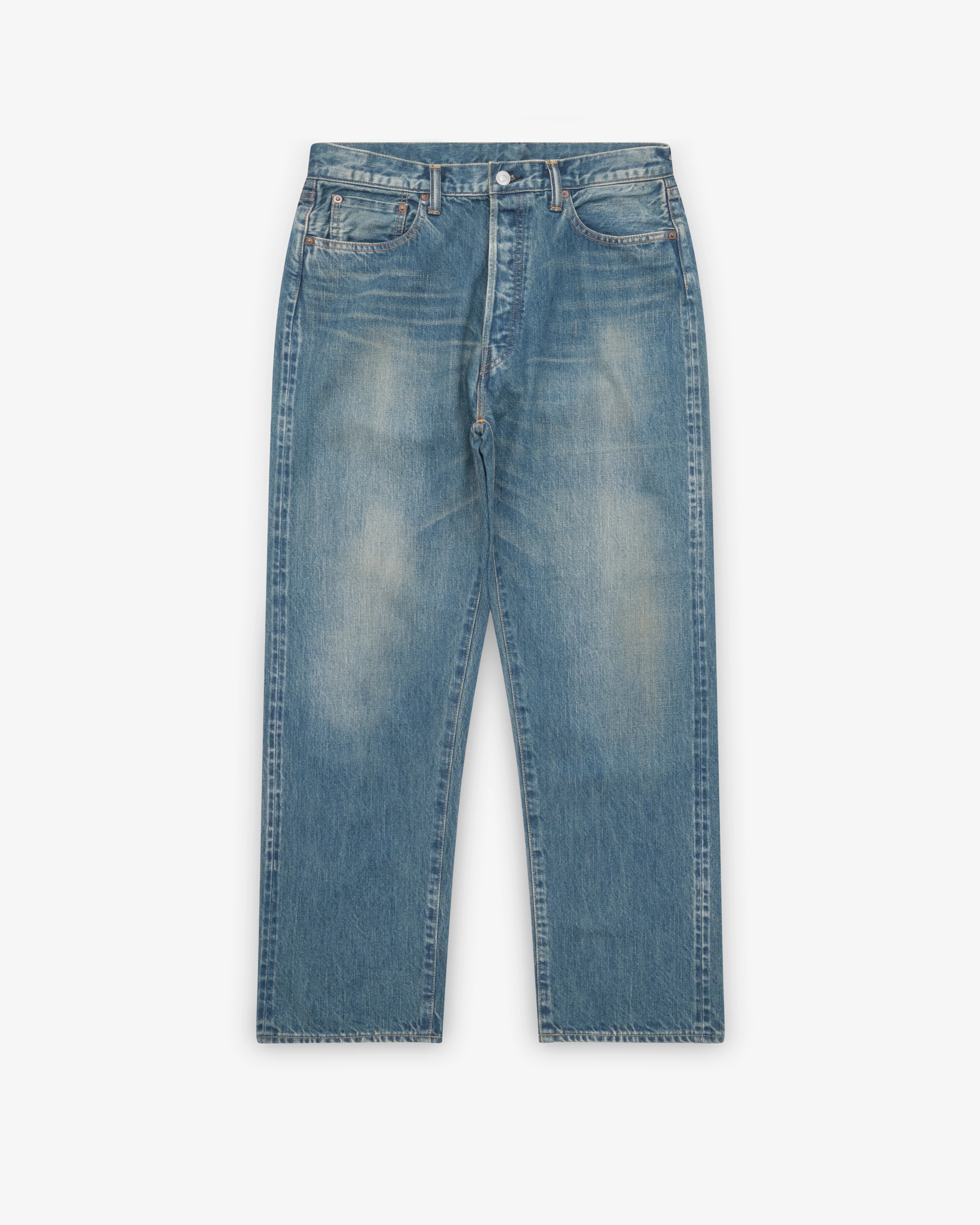 A.Presse - Men's Washed Denim Wide Pants - (Indigo)