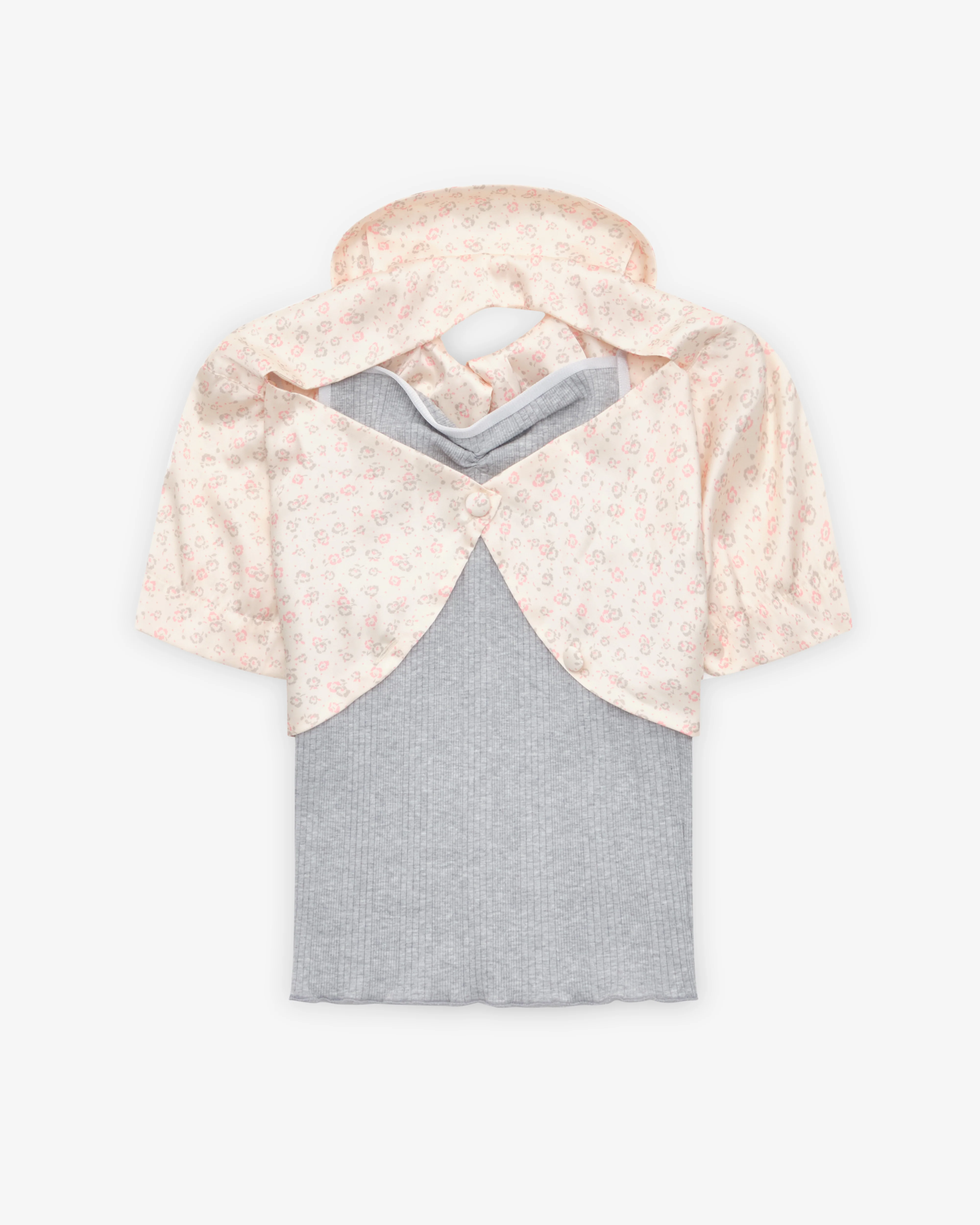 August Barron - Women's Lifted Blouse - (Cream/Floral)