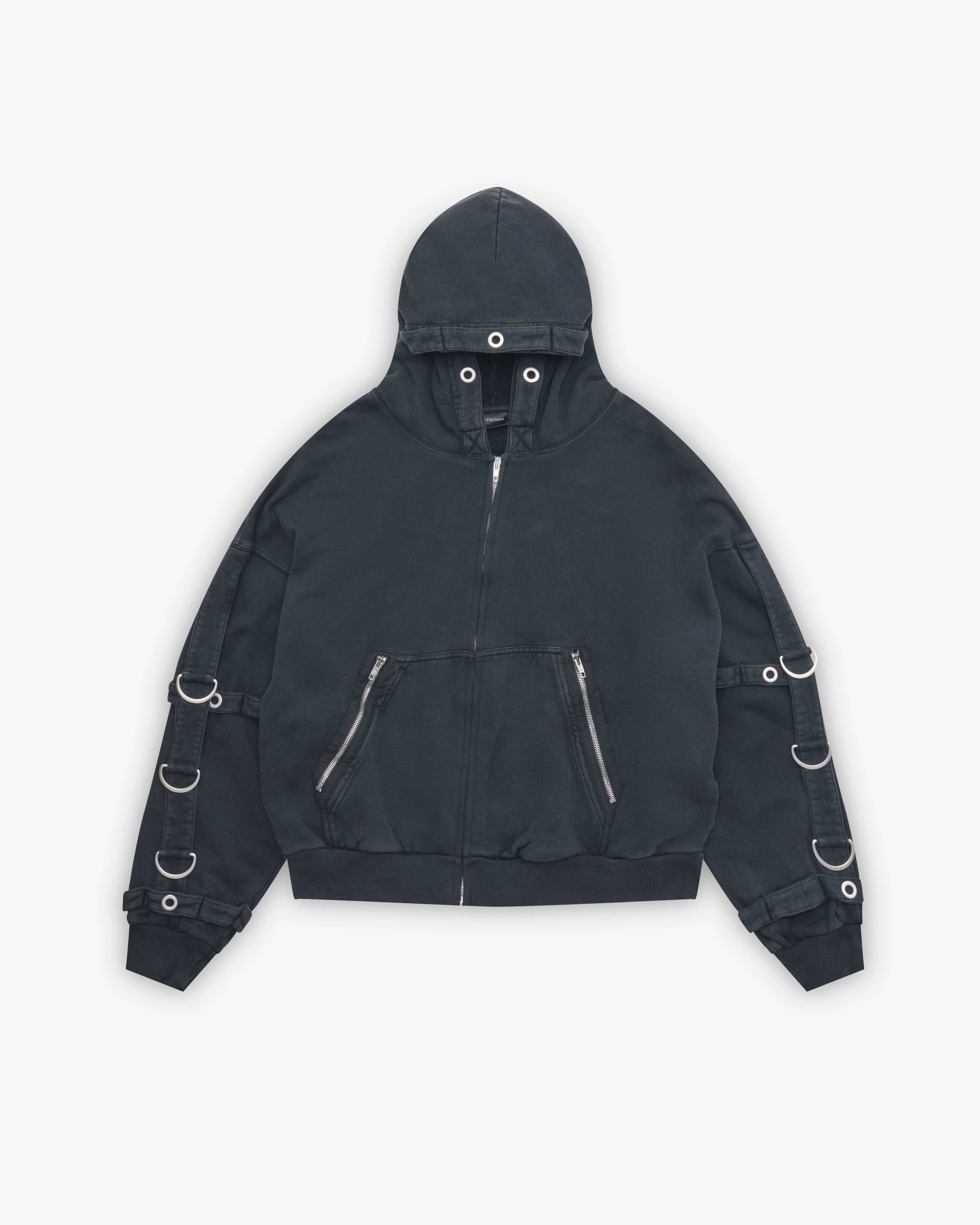 Balenciaga - Men's D-Ring Cargo Zip Up Hoodie - (Faded Black)