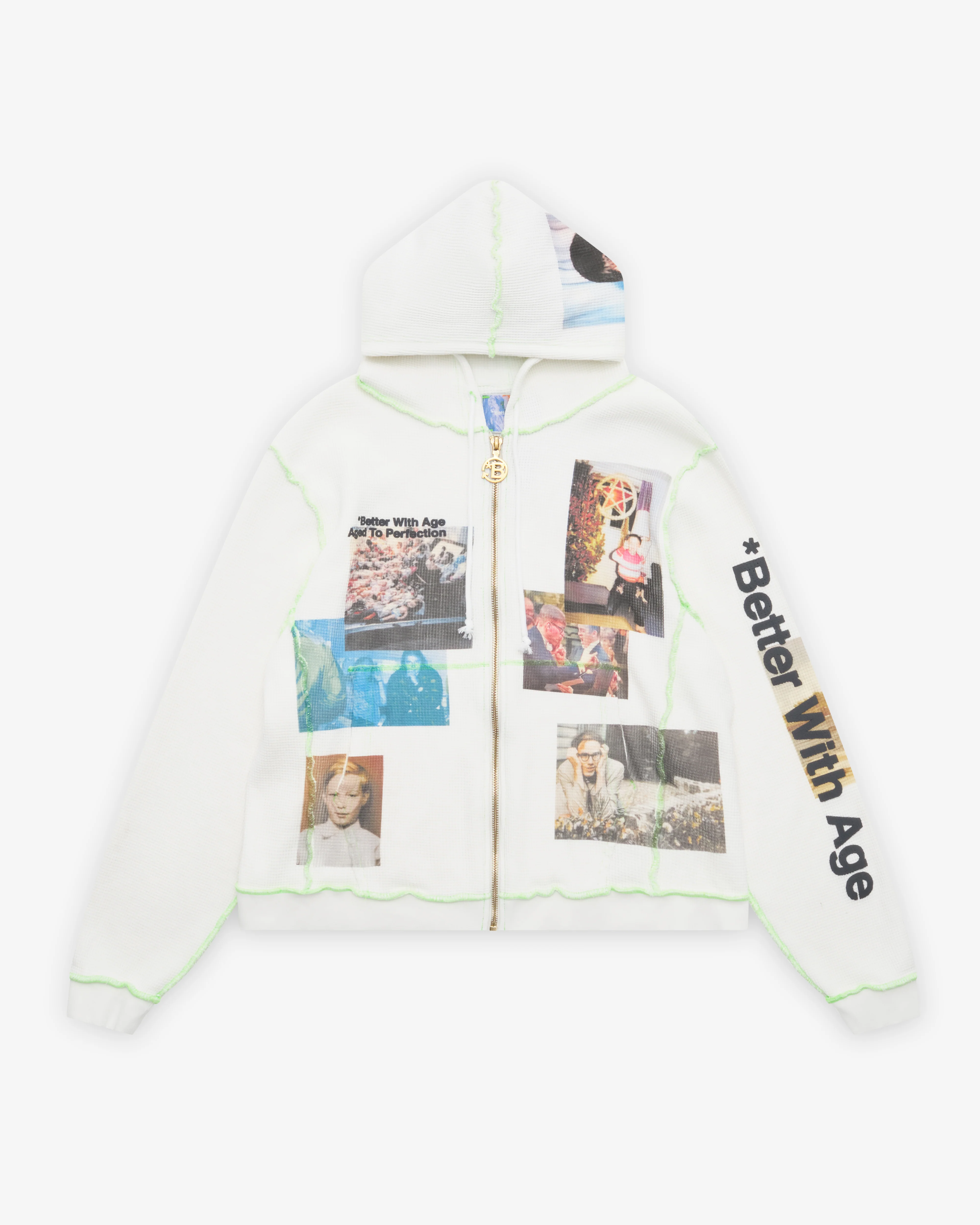 Better With Age - Men's Ricky Waffle Zip-Up Hoodie - (White)