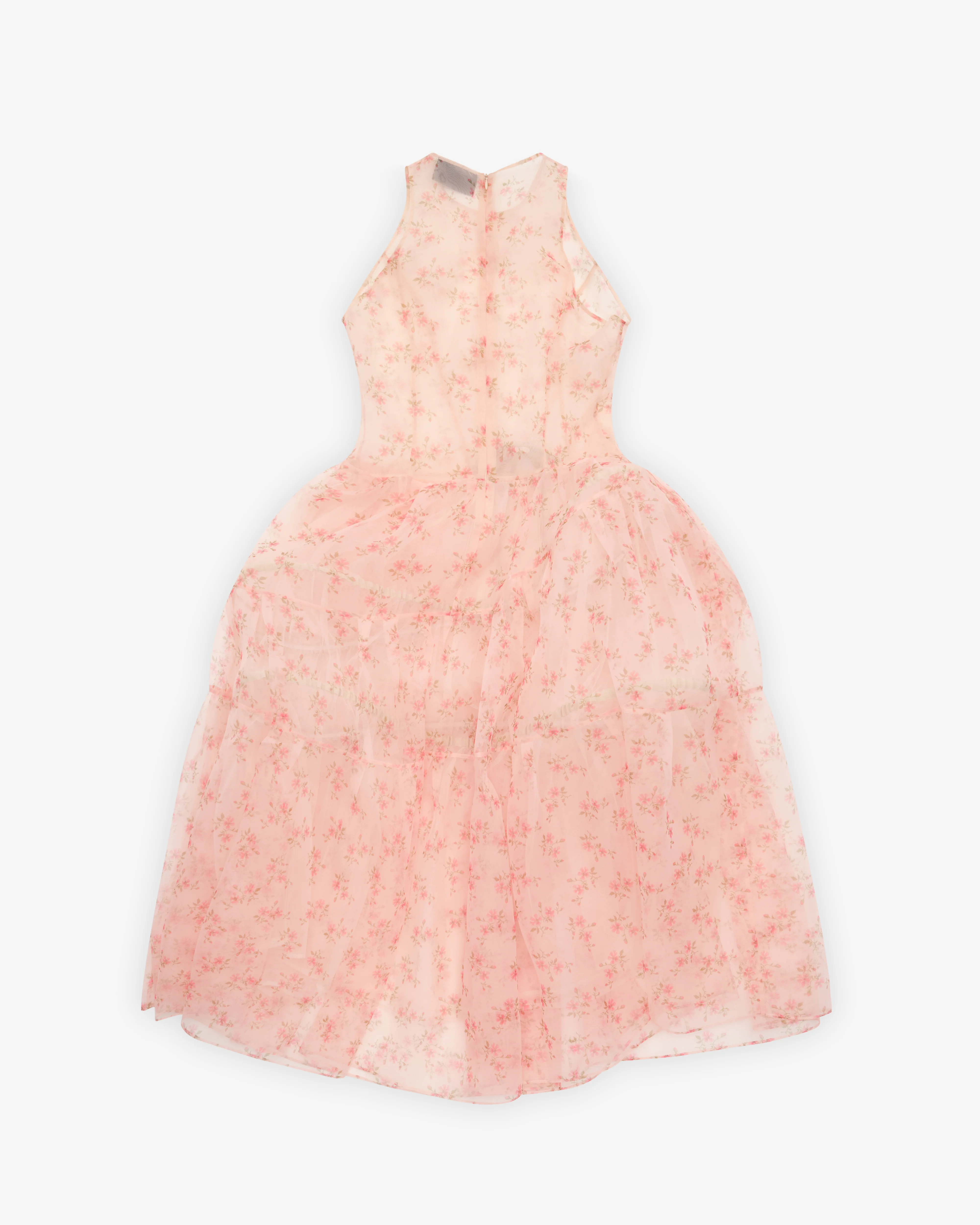 Simone Rocha - Women's Tapered Back Hoop Flounce Dress - (Nude Floral)