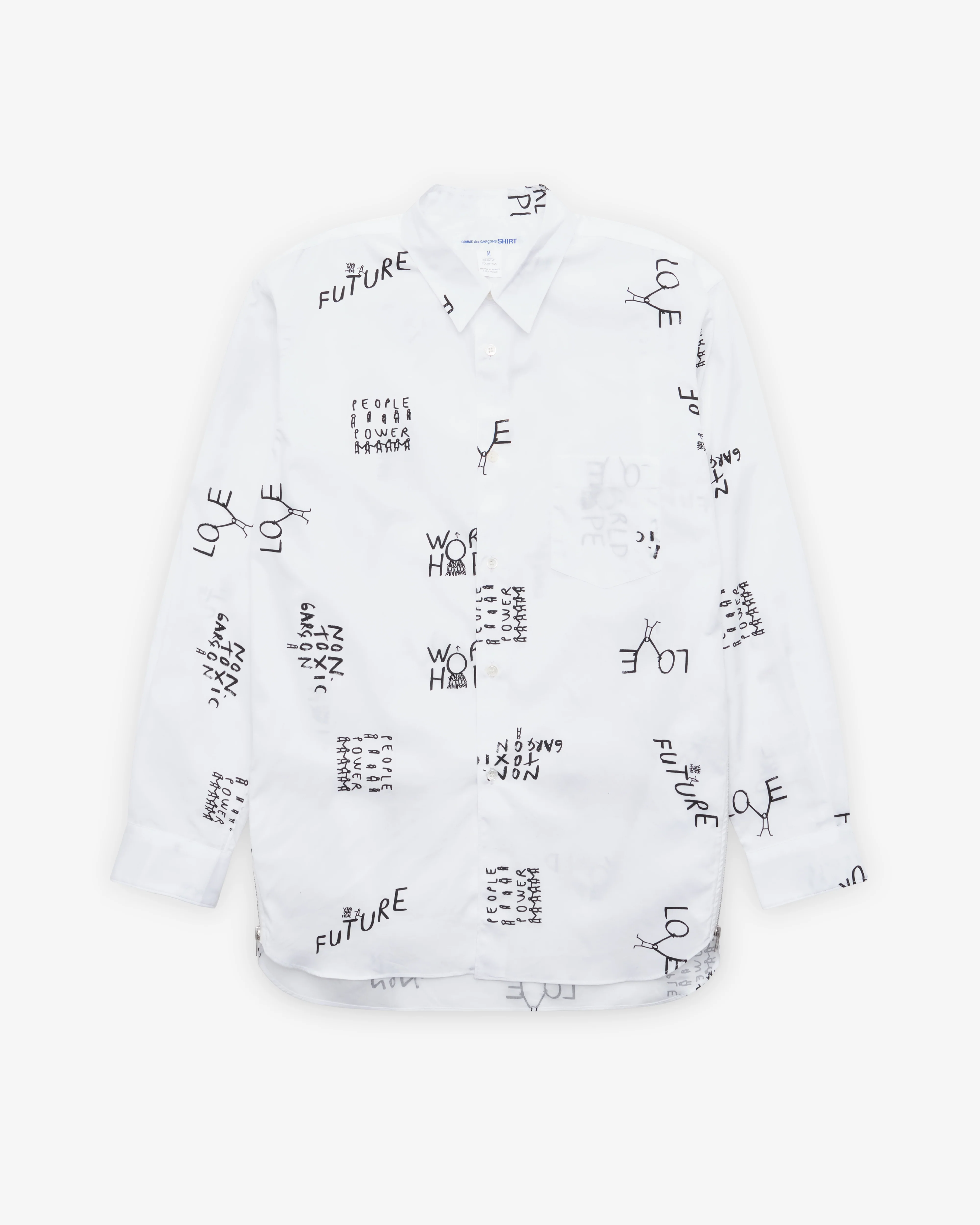 CDG Shirt - Men's Tomorrow Future Zip Shirt - (White)