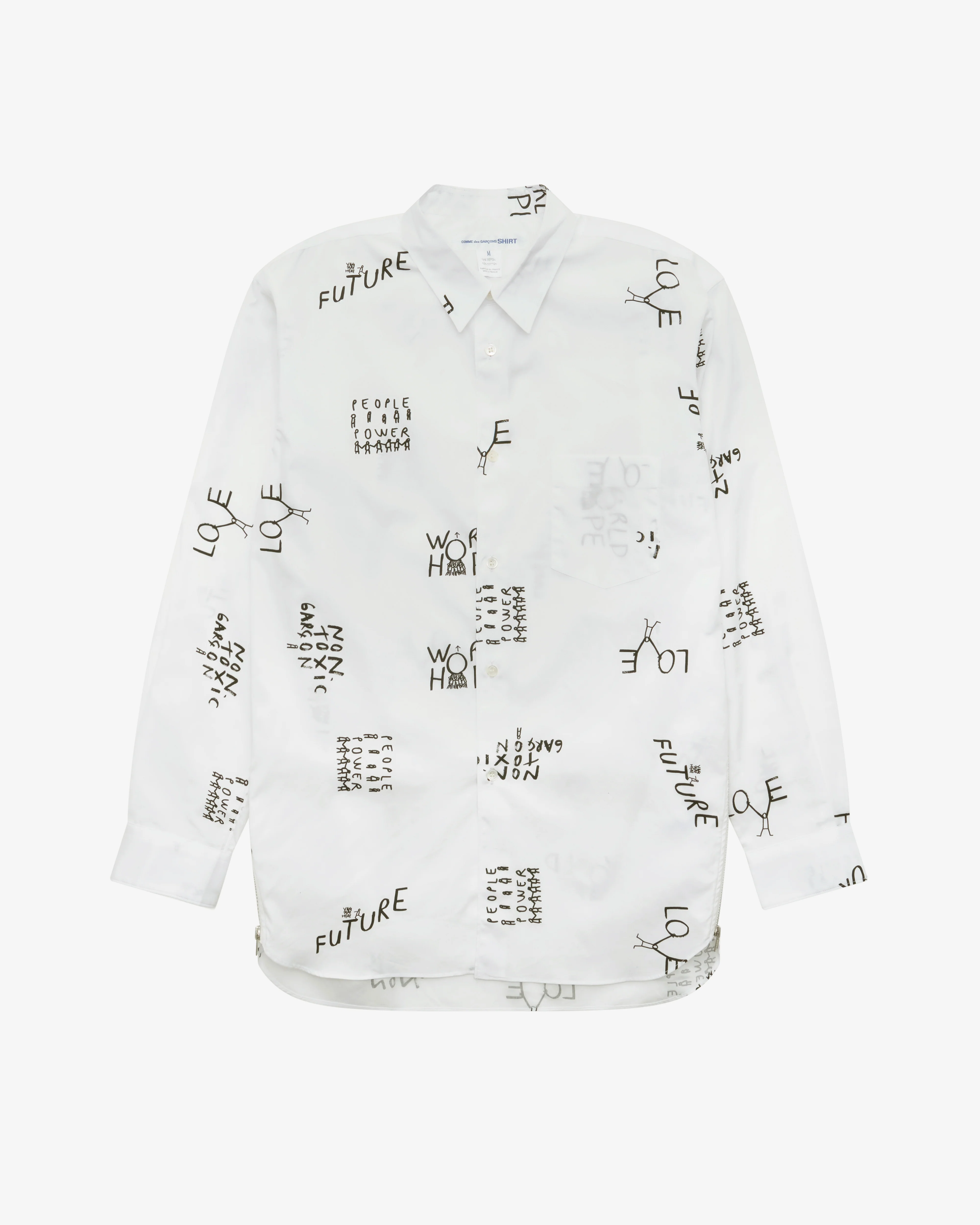CDG Shirt - Men's Tomorrow Future Zip Shirt - (White)