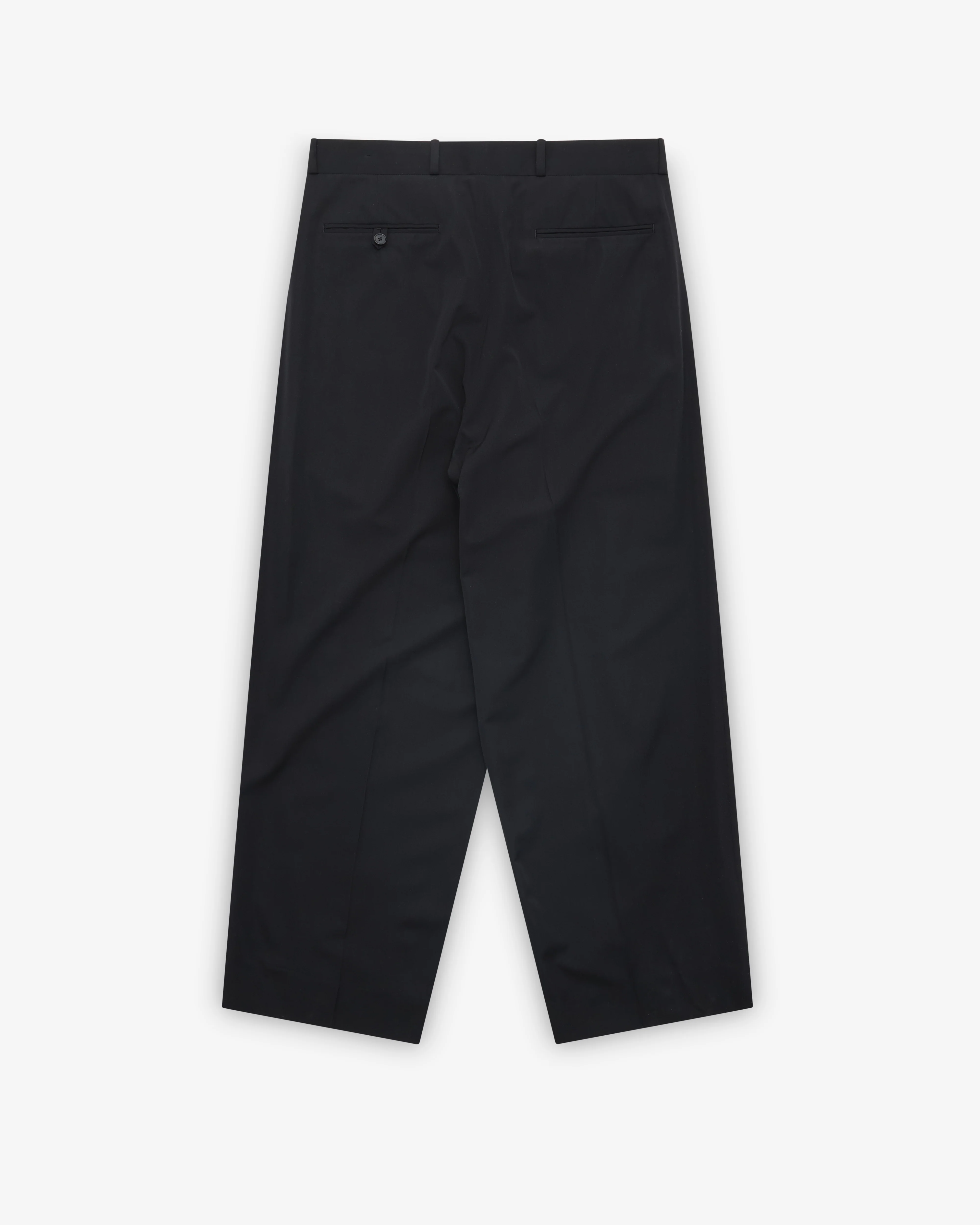 A.Presse - Men's Wool Rayon Wide Trousers - (Black)