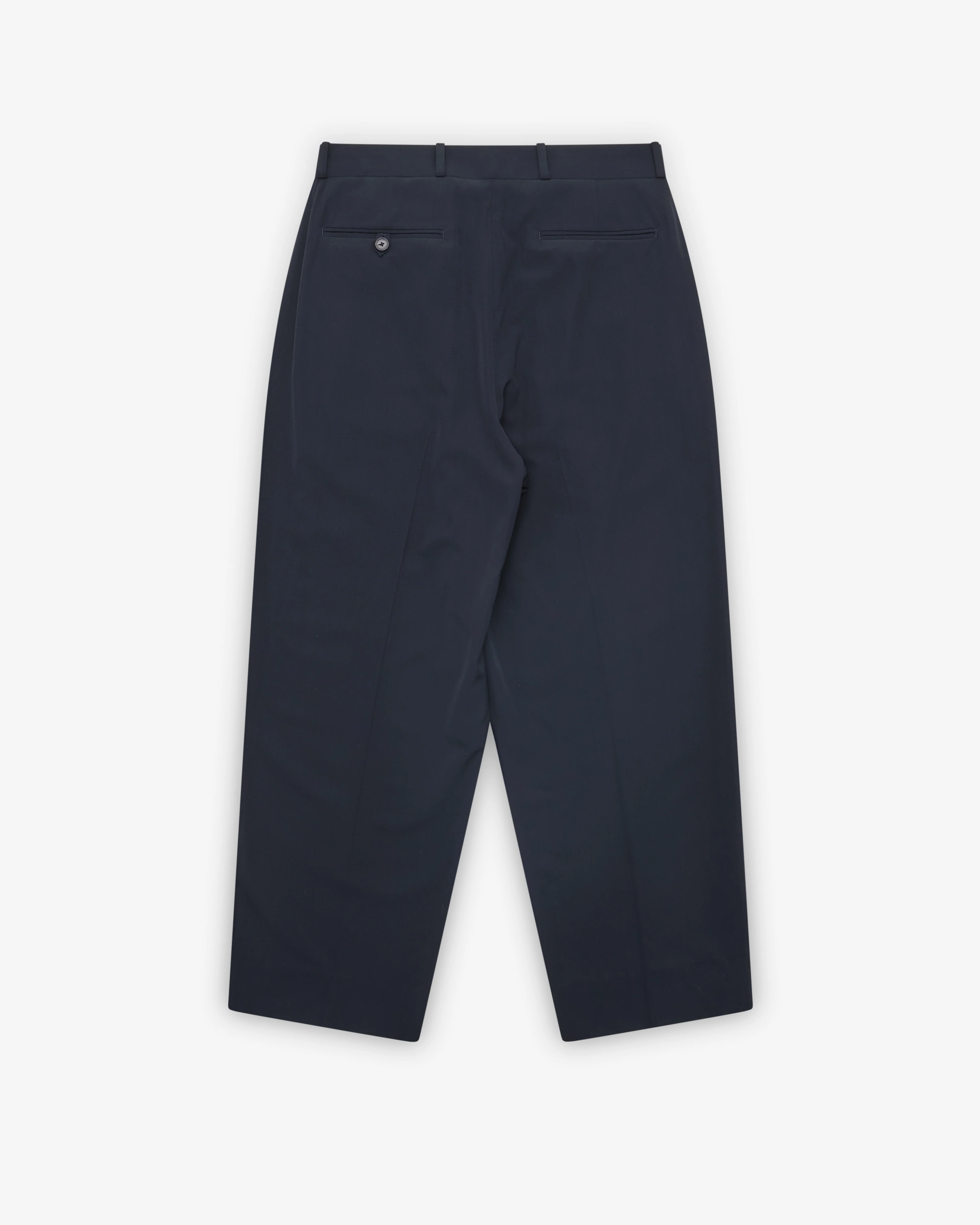 A.Presse - Men's Wool Rayon Wide Trousers - (Navy)